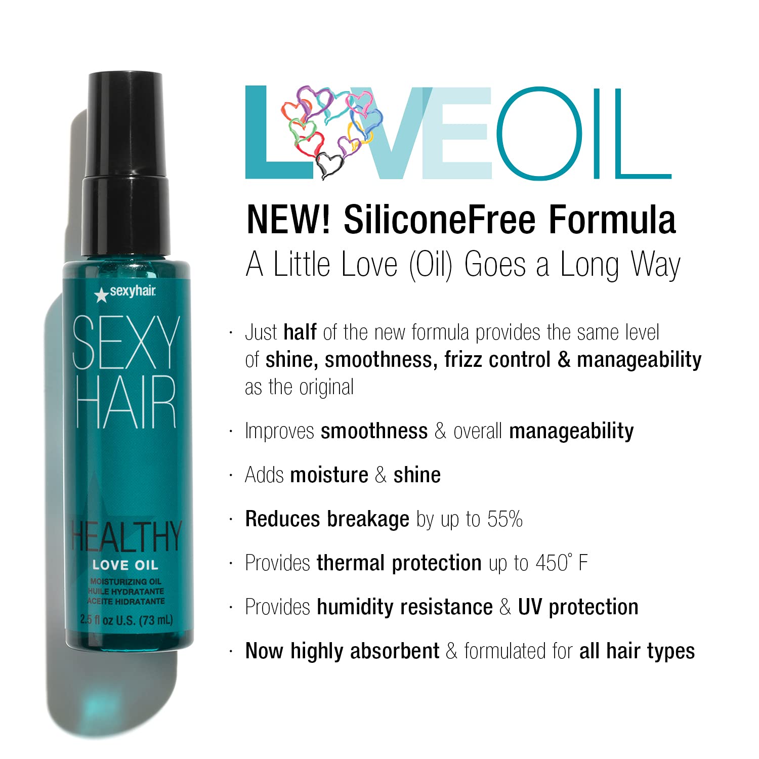 Sexyhair Healthy Love Oil Moisturizing Oil, 25 Oz, White