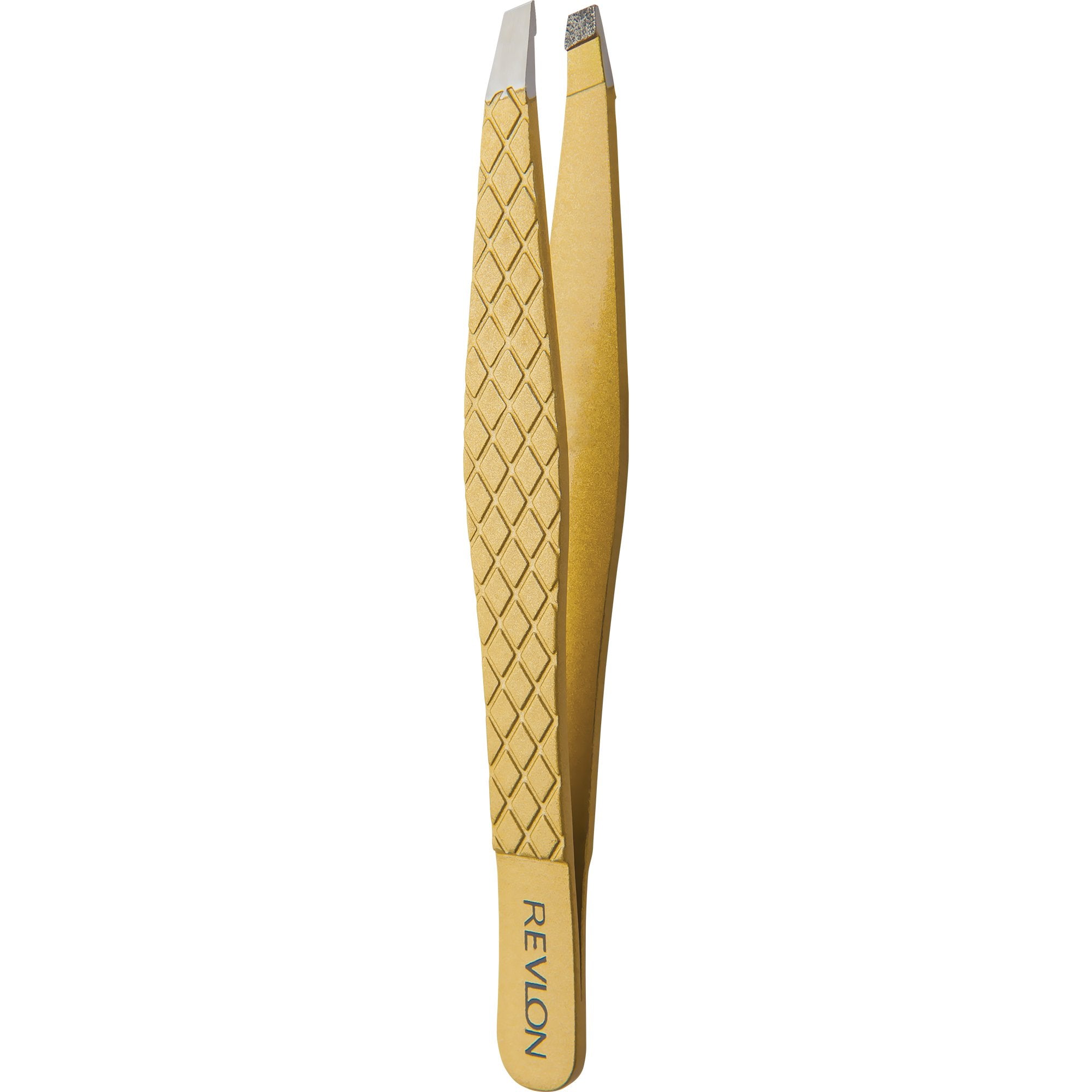 Revlon Hair Removal Tweezer, Gold Series Slant Titanium Coated, Diamond Particles For Maximum Grip, High Precision Tweezers For