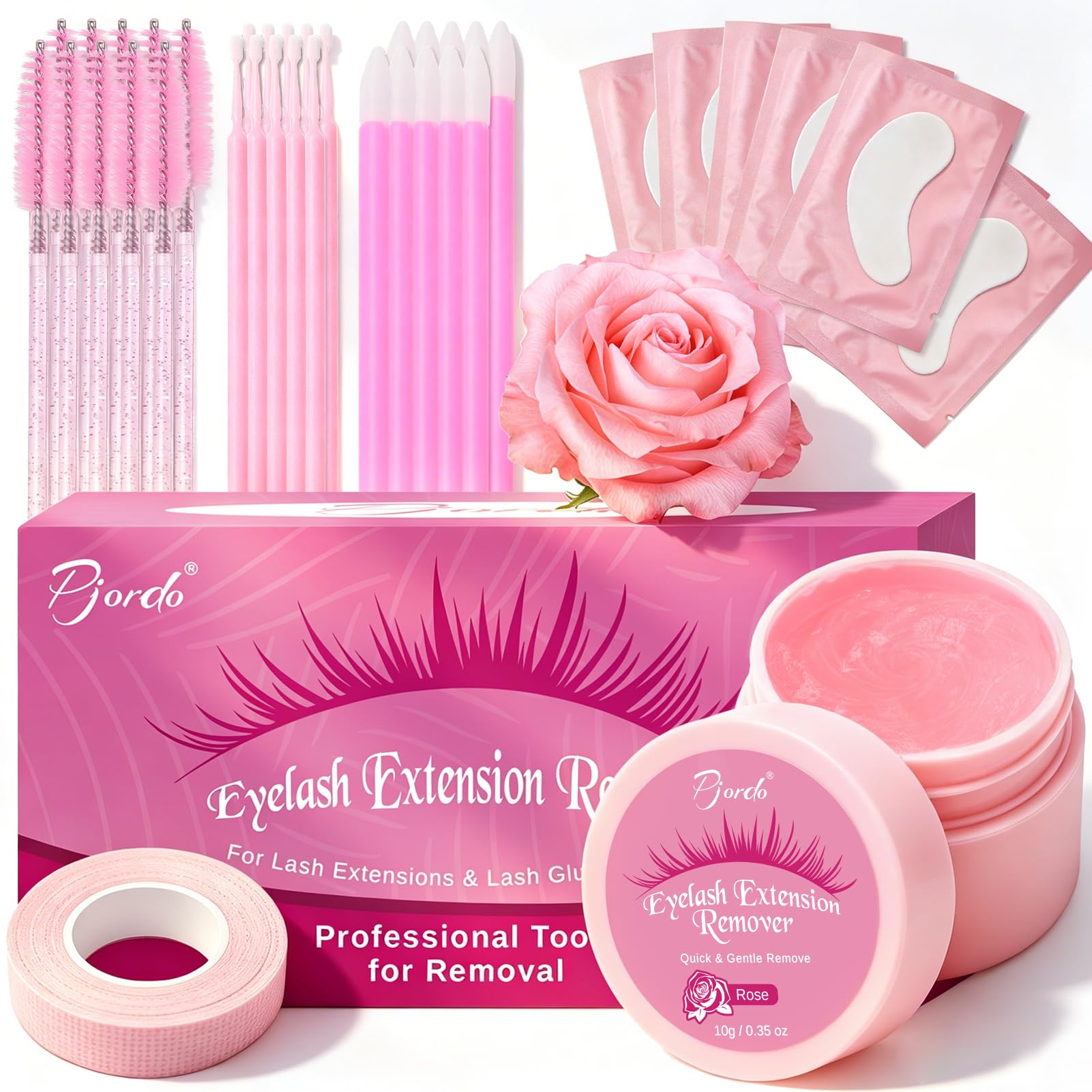 Pjordo Eyelash Extension Remover Cream Kit with 10g Lash Extension Remover