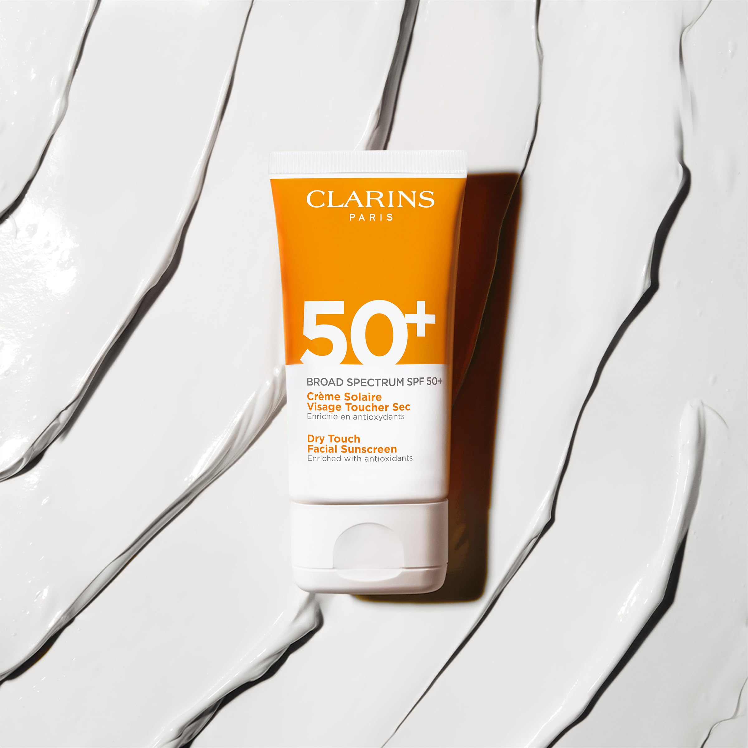 Clarins Dry Touch Face Sunscreen | Broad Spectrum SPF 50+ | UVA/UVB Protection | Lightweight and No White Cast | Enriched with A