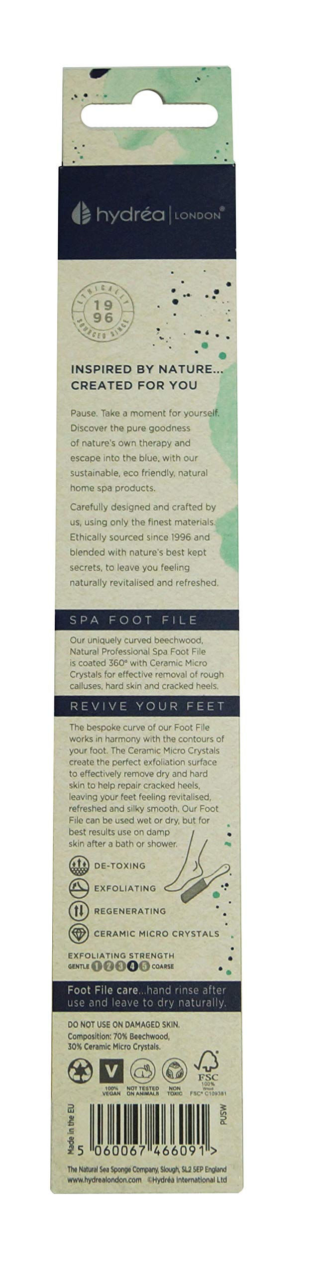 Hydrea London Curved Wooden Foot File with Ceramic Micro Crystals