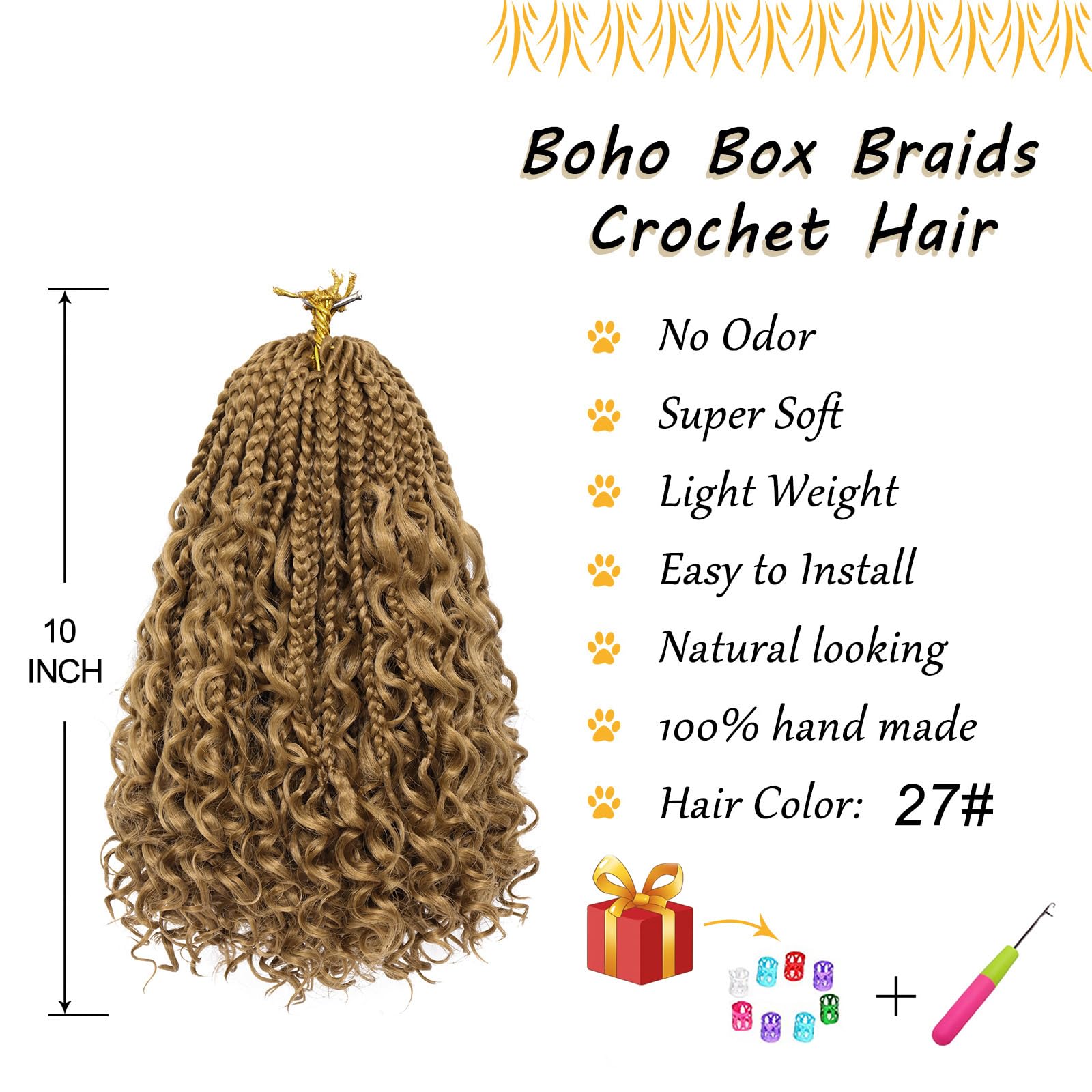 Boho Box Braids Crochet Hair For Women 10 Inch 7 Packs Goddess Box Braids With Curly Ends 3X Short Bob Crochet Braids For Kids S
