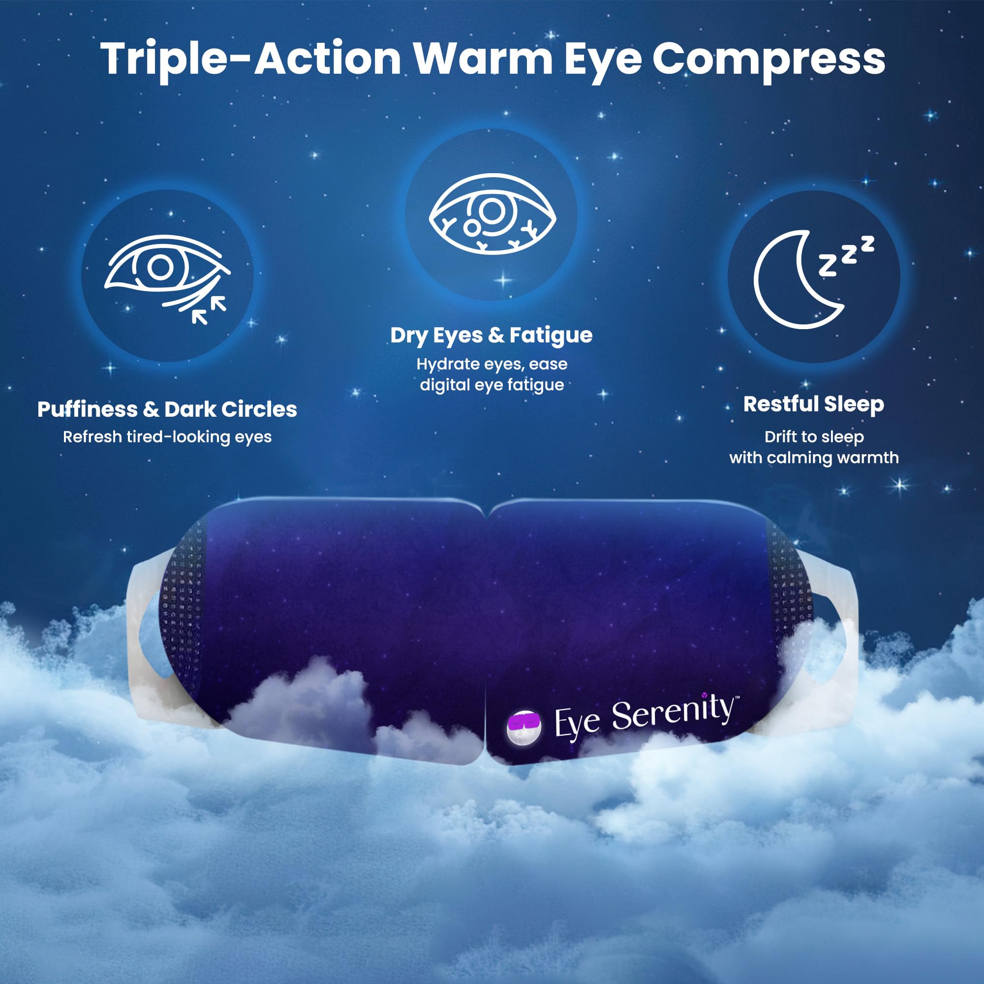 Lure Essentials Steam Eye Mask - Self-Heating Compress for Dry Eyes, 15 Pack, Blue, Fabric, Model SEMU-01