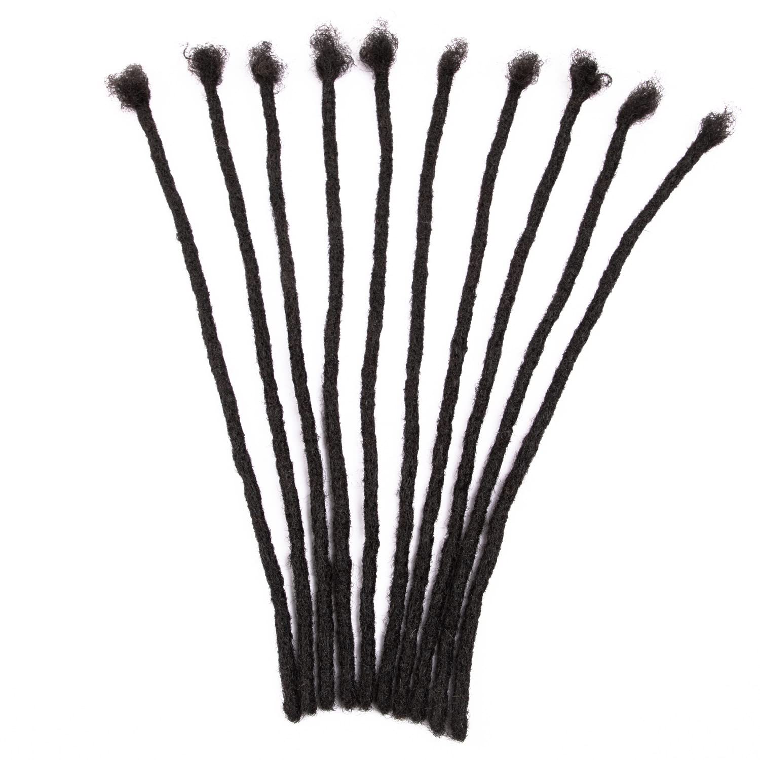 Teresa 14 Inch 40 Strands 100% Human Hair Dreadlock Extensions for Men/Women/Kids 0.8cm and 0.4cm Width Full Hand-made Permanent