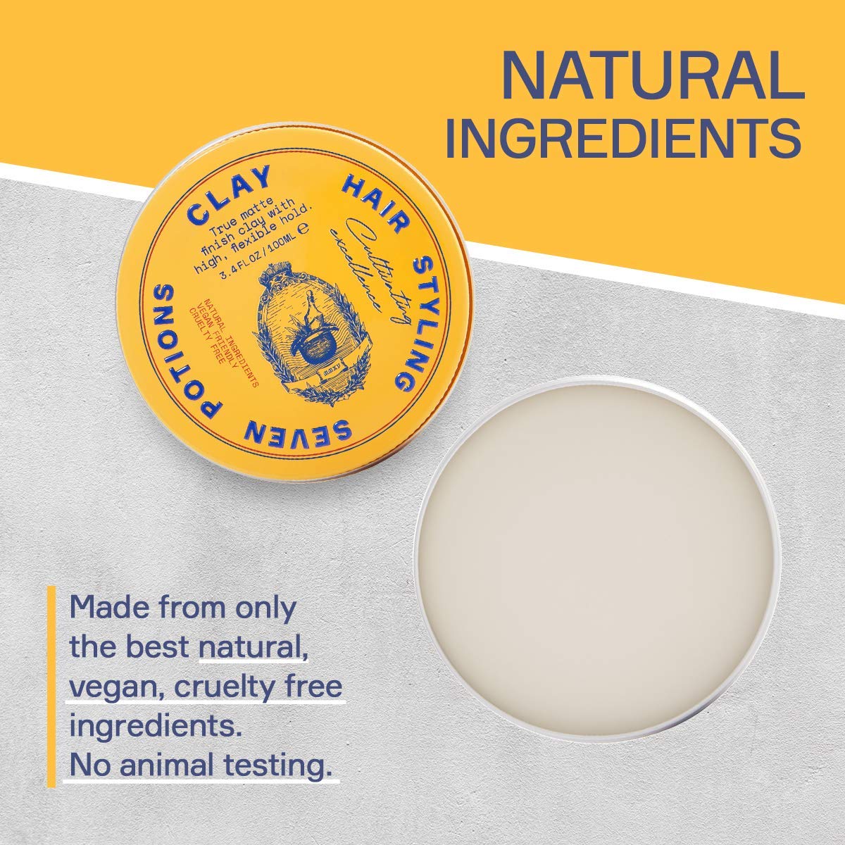 Hair Clay For Men And Women 3.4 Fl Oz - High Hold Matte Pomade - Effortless Hair Styling Product That Leaves No Residue - Water
