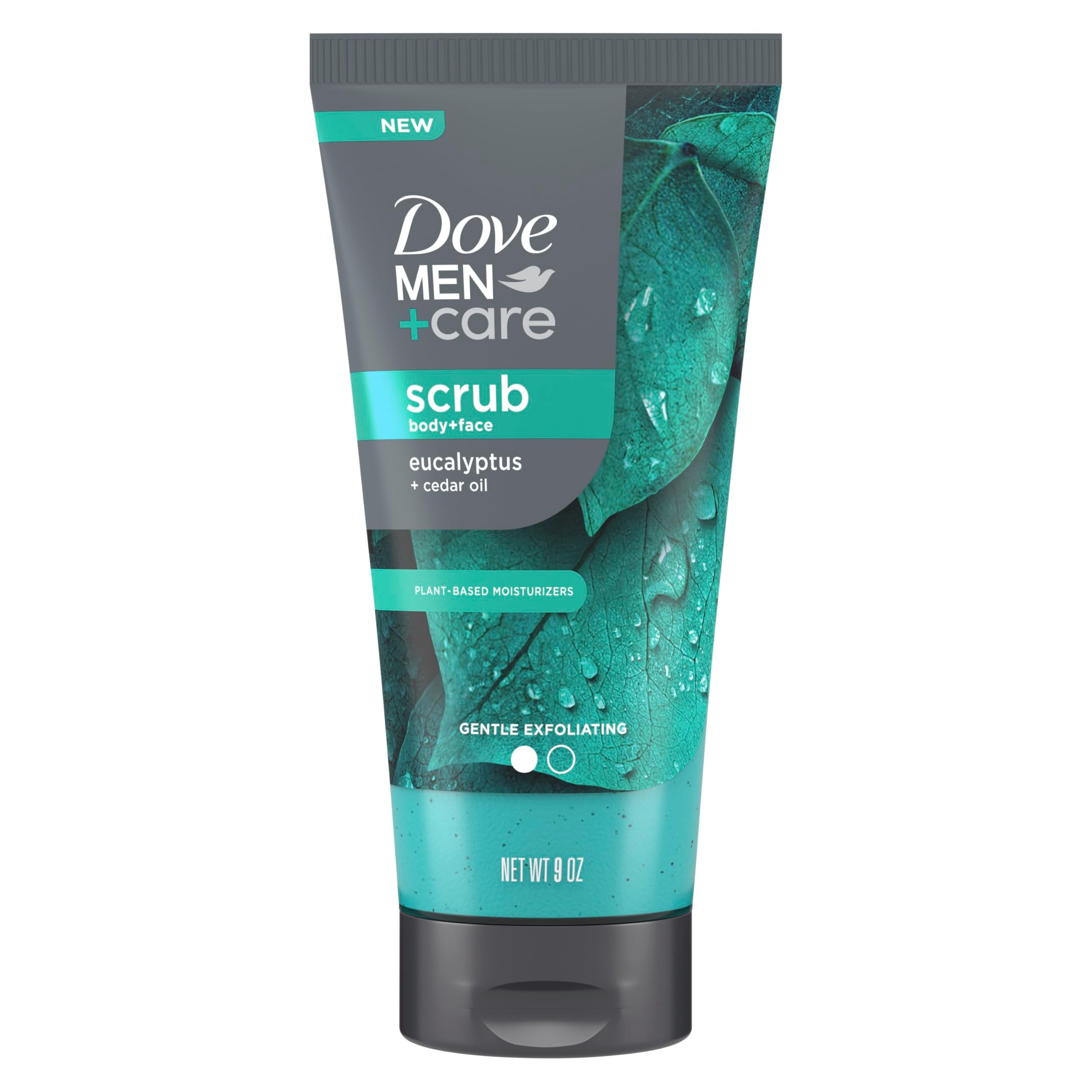Dove Men+Care Eucalyptus Body and Face Scrub Deeply Exfoliates for Hydrated & Nourished Skin 100% Gentle Cleanser, No Sulfate Cl