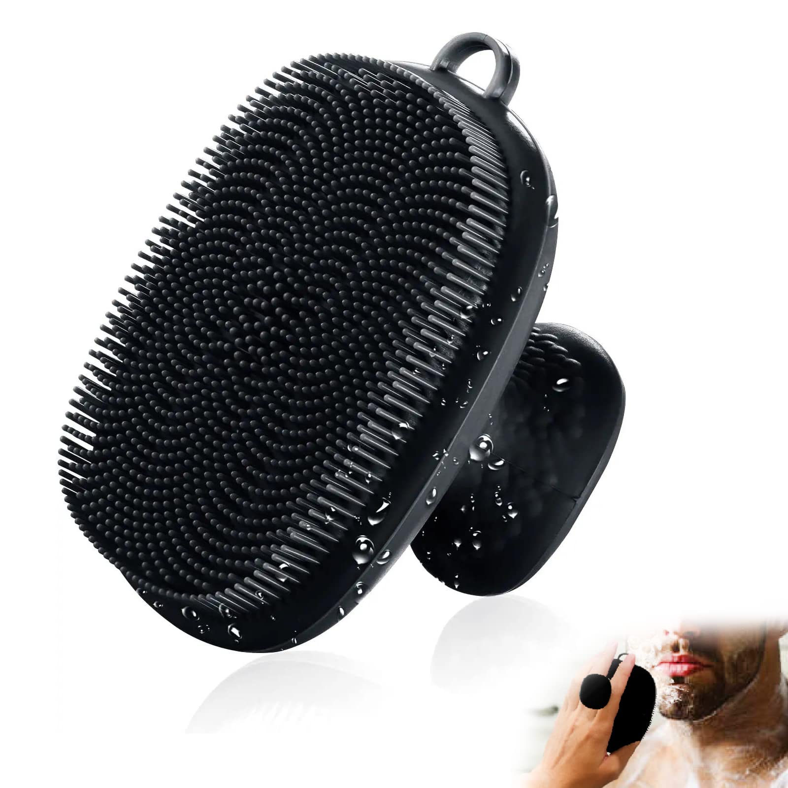 Silicone Face Scrubber For Men, Facial Cleansing Brush Silicone Face Wash Brush Manual Waterproof Cleansing Skin Care Face Brush