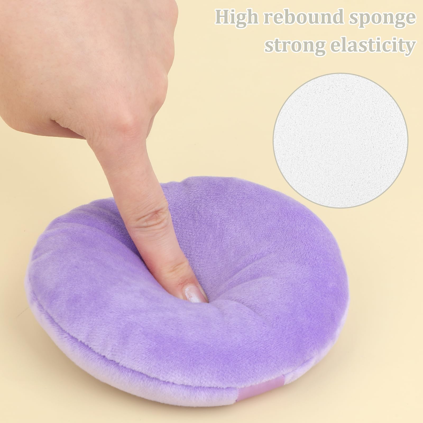 Large Size Powder Puff, 5 Inches Ultra Soft Velour Setting Powder Puffs Washable Round Makeup Sponge Applicator For Face Cleanin