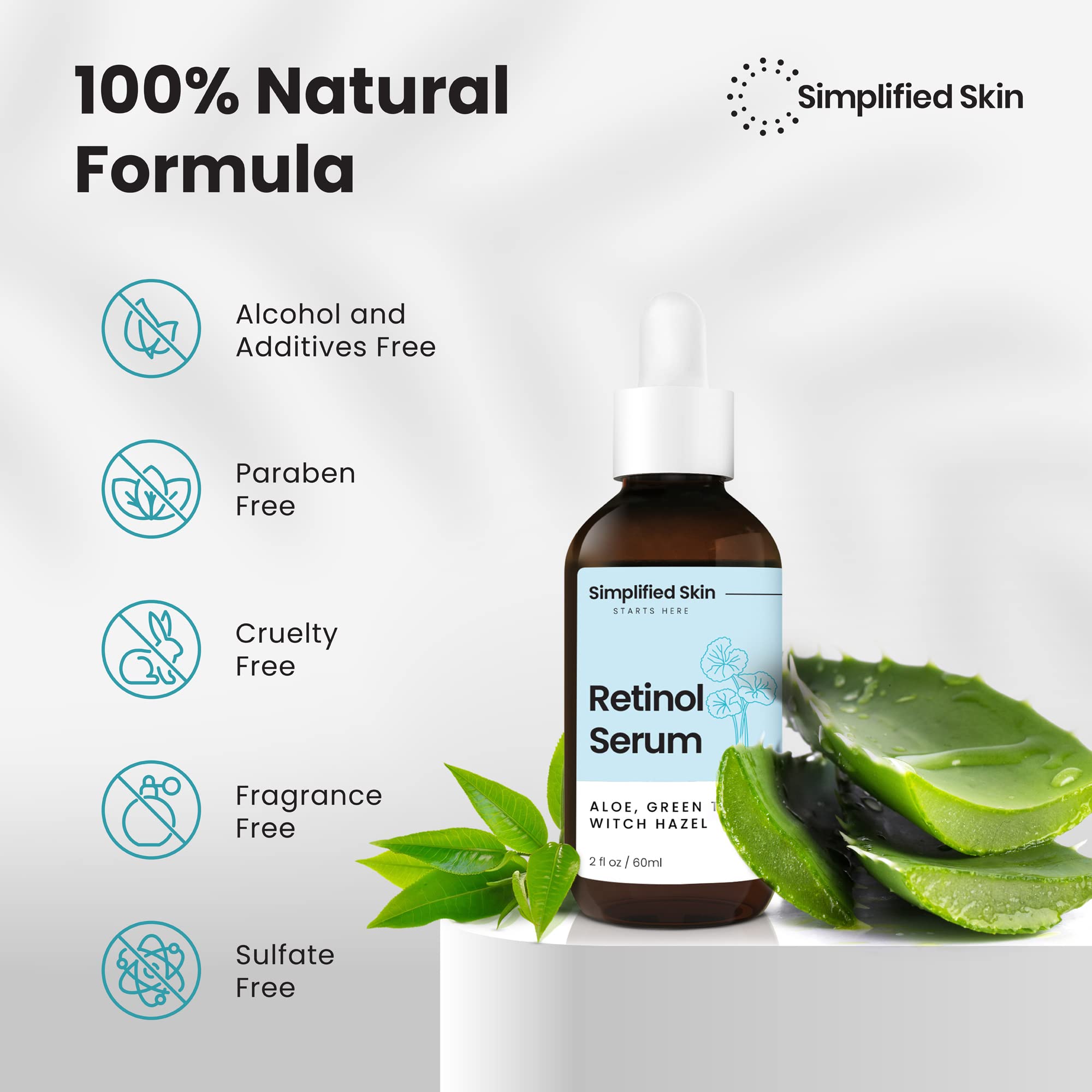 Retinol Serum For Face - Anti Aging Retinol With Hyaluronic Acid Face Serum For Acne Marks And Skin Texture Smoothing Fine Lines