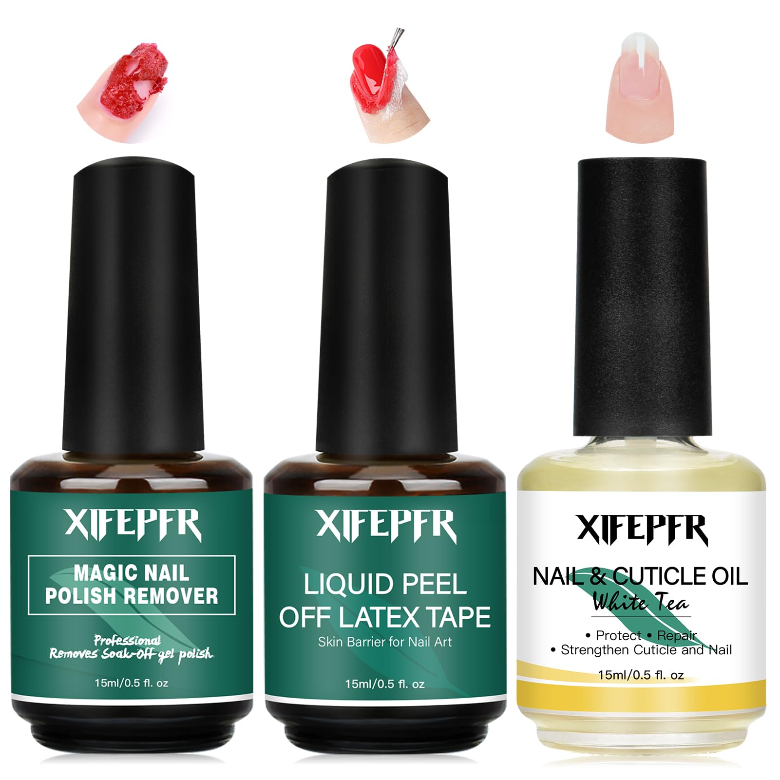 Xifepfr Gel Nail Polish Remover, Gel Polish Remover For Nails With Cuticle Oil And Latex Tape, Gel Nail Remover, Removedor De Es
