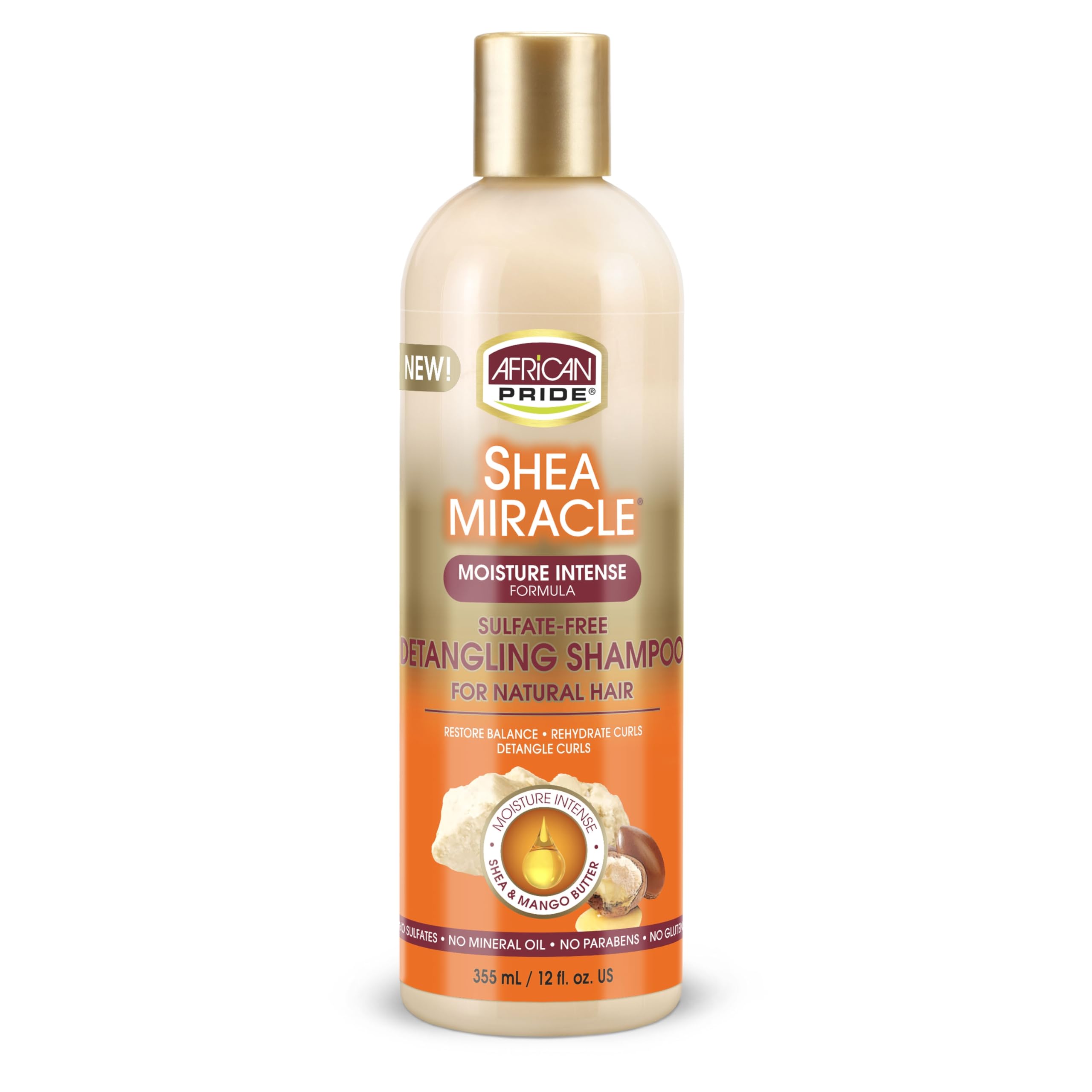 African Pride Shea Butter Miracle Detangling Shampoo, 12 Ounce