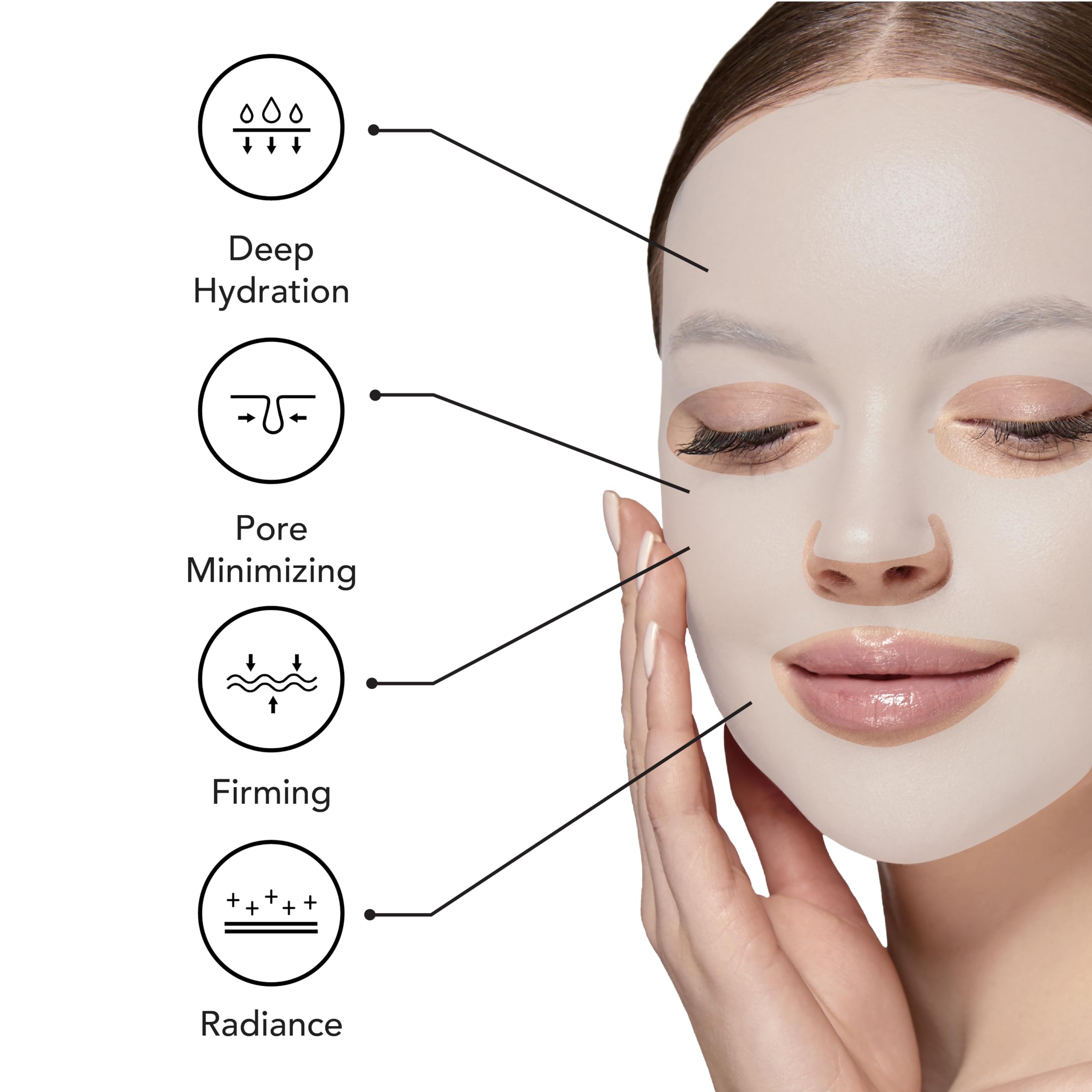 Innerest Original Derma Beauty Collagen Face Masks Skincare - 12 Pk Brightening Vitamin Face Mask Skin Care Sheet Masks Set For