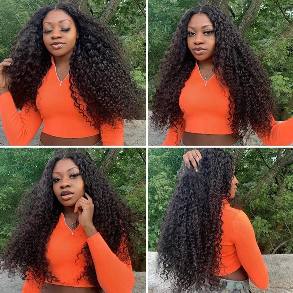 Deep Wave Human Hair Bundles (12 14 16 )12A 100% Unprocessed Brazilian Virgin Human Hair Deep Curly Human Hair Weave 3 Bundles E