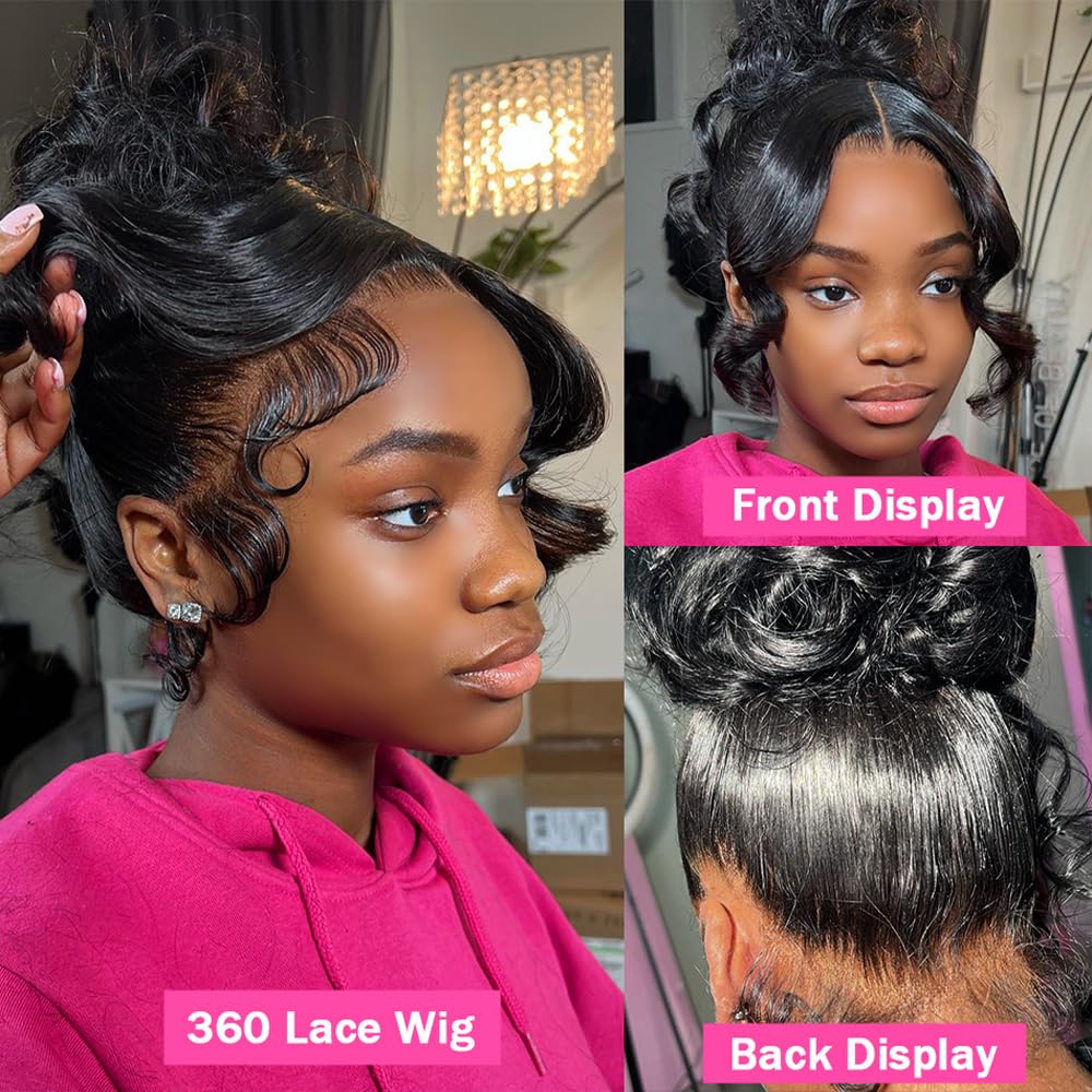 360 Lace Front Wigs Human Hair With Baby Hair Body Wave Hd Lace Front Wigs Human Hair 200% Density 360 Lace Front Wigs For Women