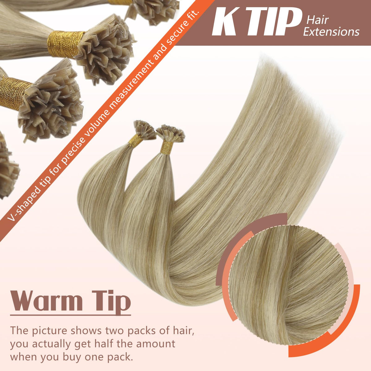 Sunny Hair K Tip Hair Extensions Blonde Ktip Hair Extensions Human Hai ...