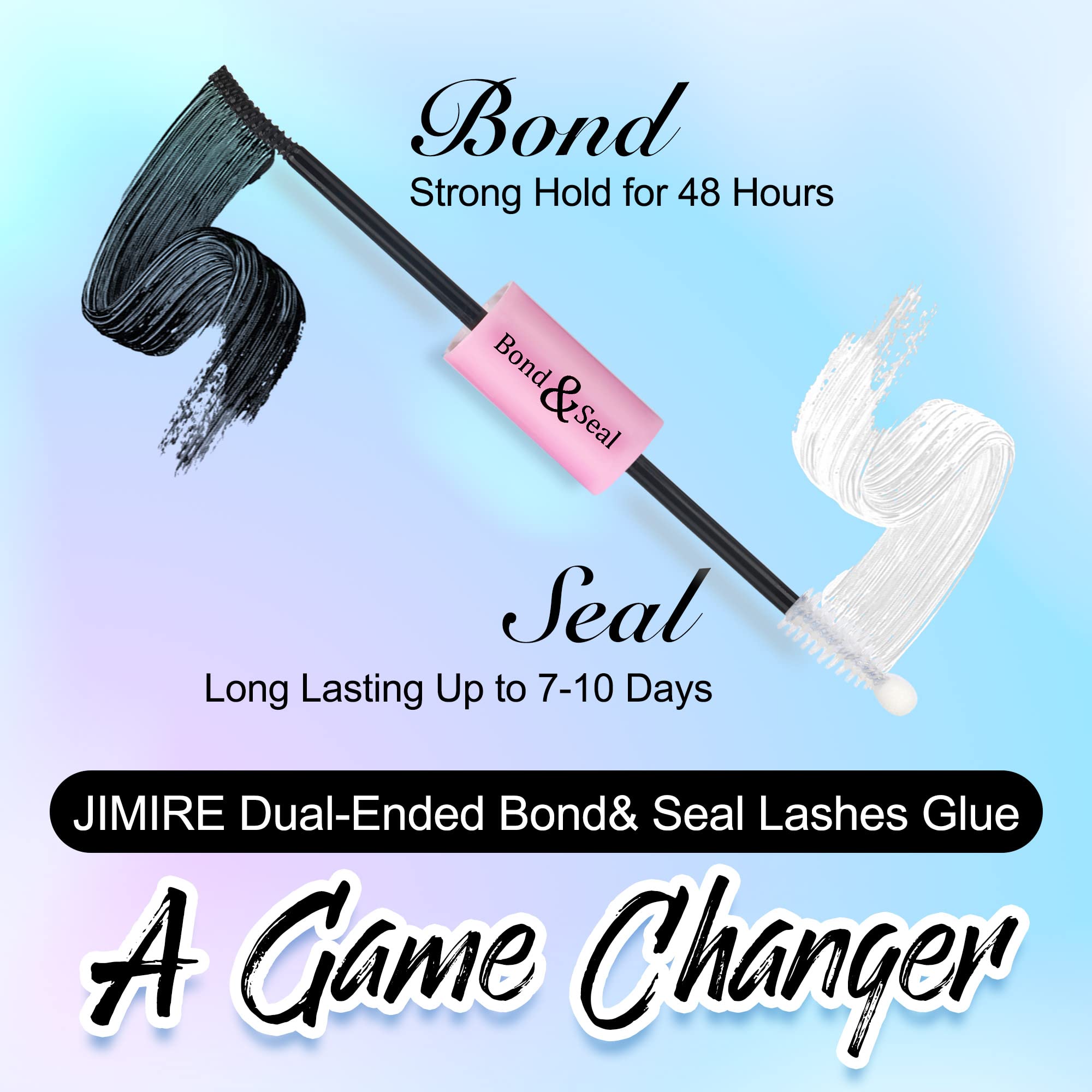 Jimire Bond And Seal Lash Glue For Lash Clusters Diy Eyelash Clusters Strong Hold Eyelash Adhesive 10Ml 2 In 1 Waterproof Lash G