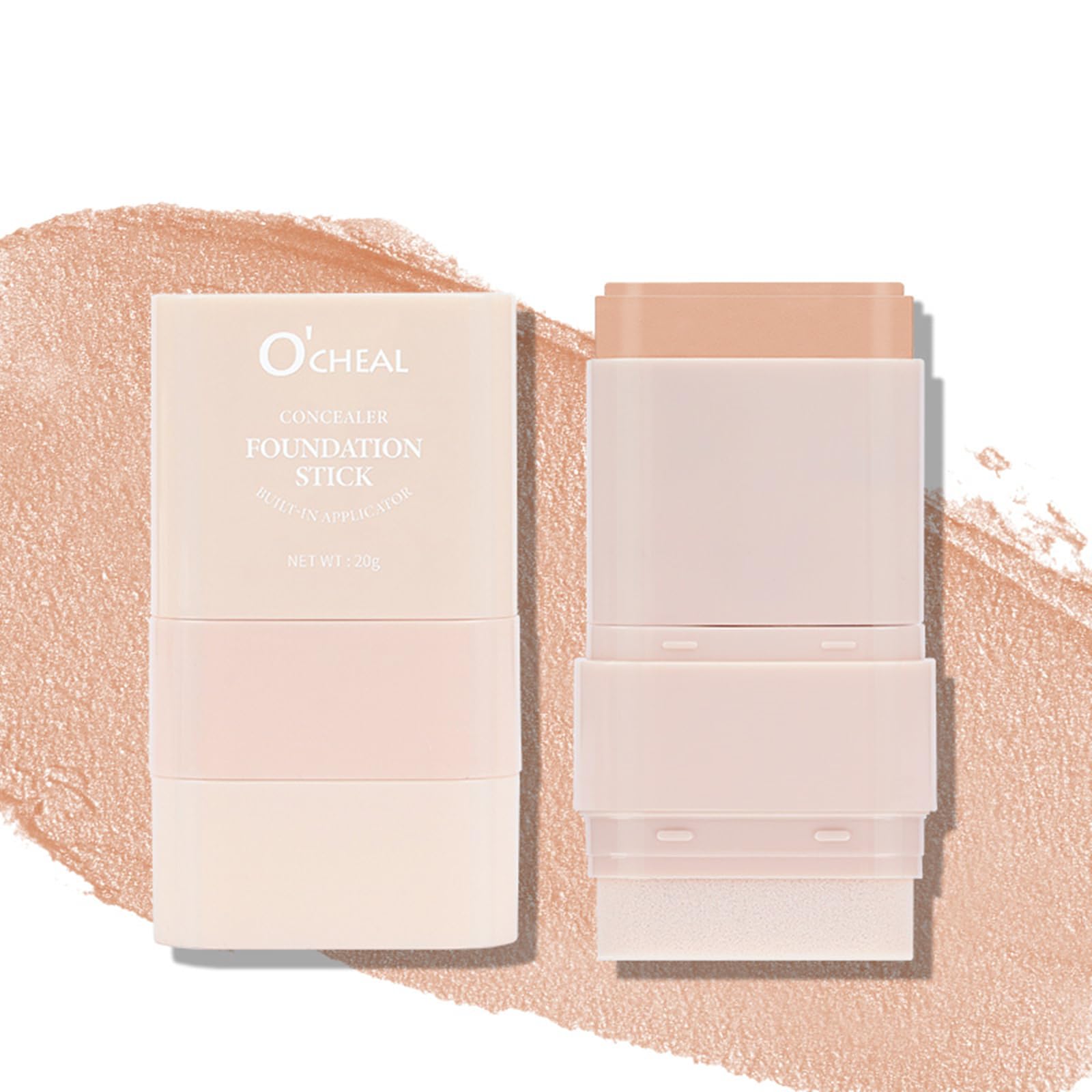 OCHEAL 2in1 Foundation Stick with Builtin Brush,02#NATURAL