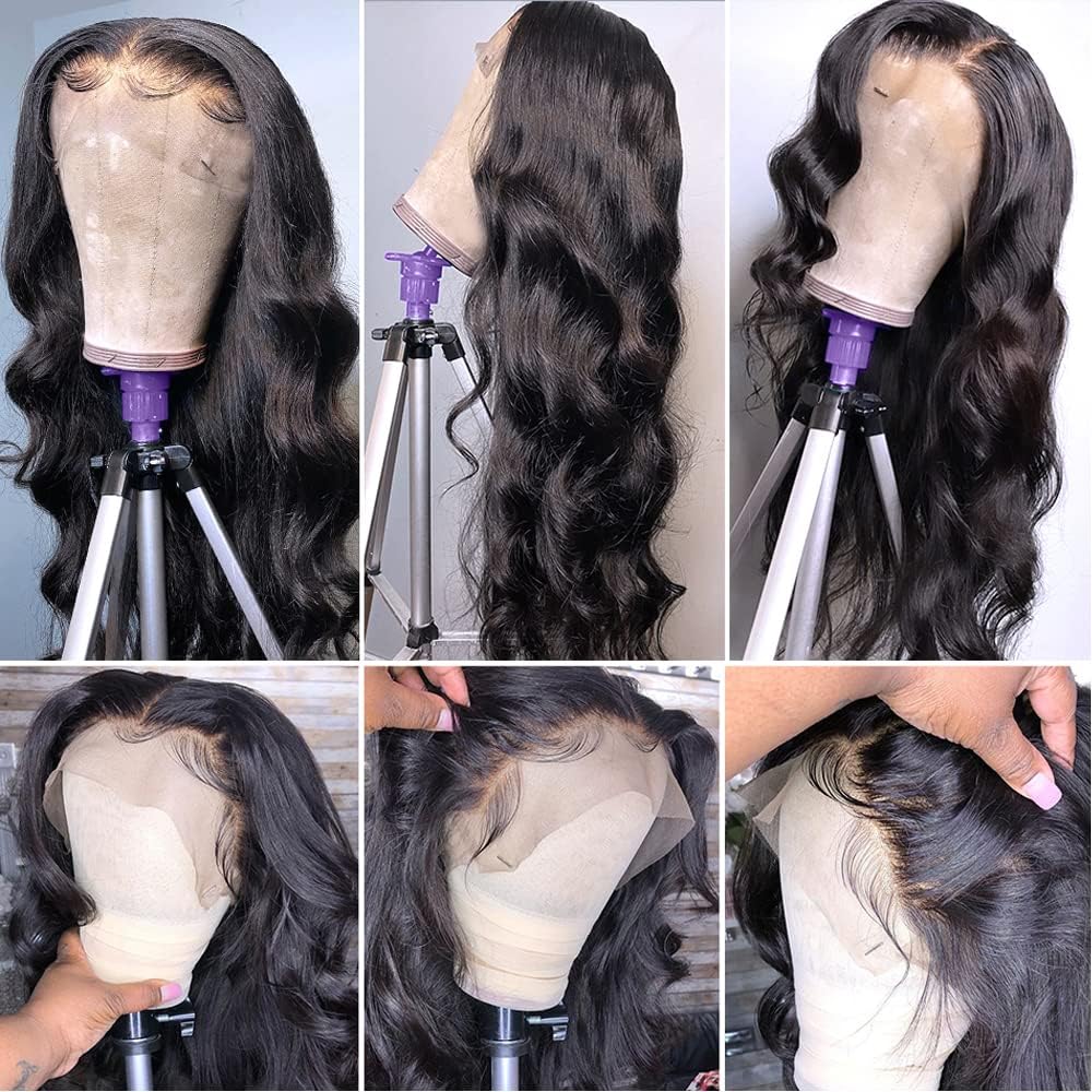 28 Inch Body Wave Hd Lace Front Wigs Human Hair 180% Density 13X4 Lace Front Wigs Human Hair Pre Plucked Glueless Frontal Wigs H