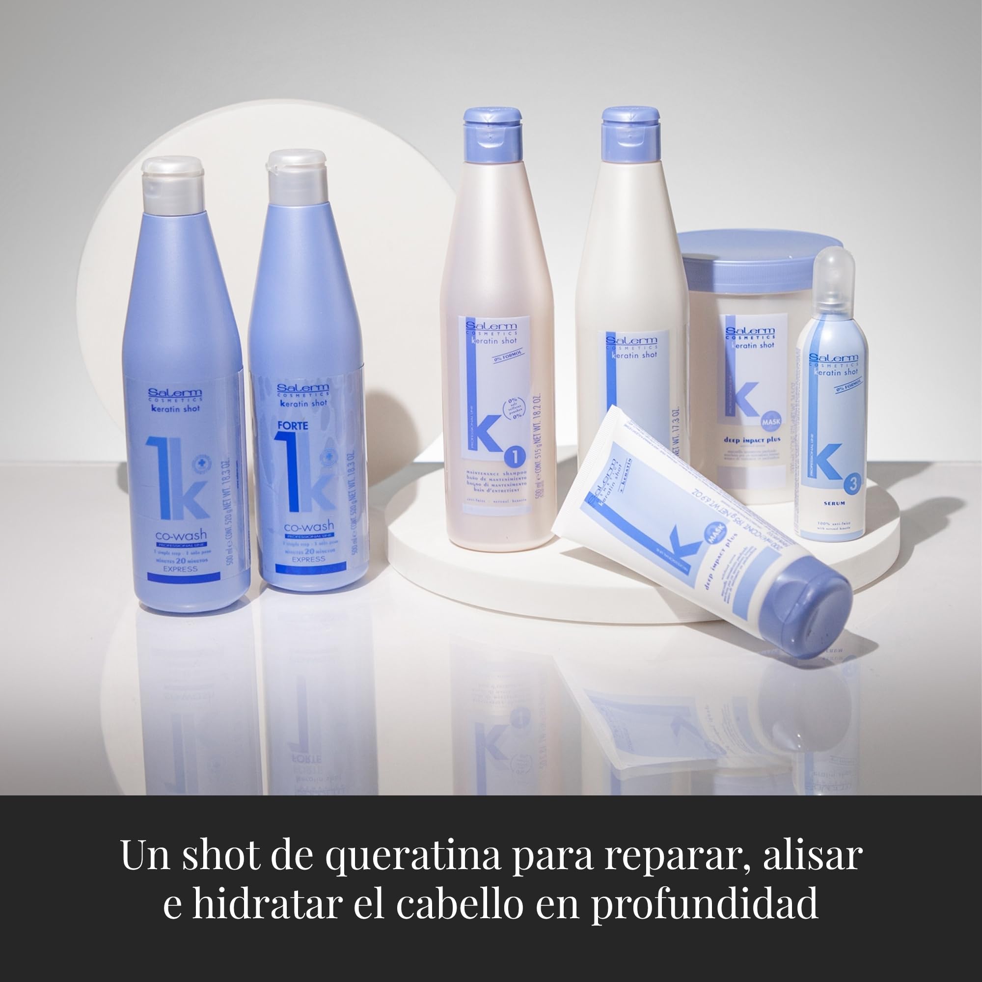 Salerm Cosmetics Kit Keratin Shot Maintenance Treatment - Pack of 3 x 266.67 ml - Total: 4.00ml