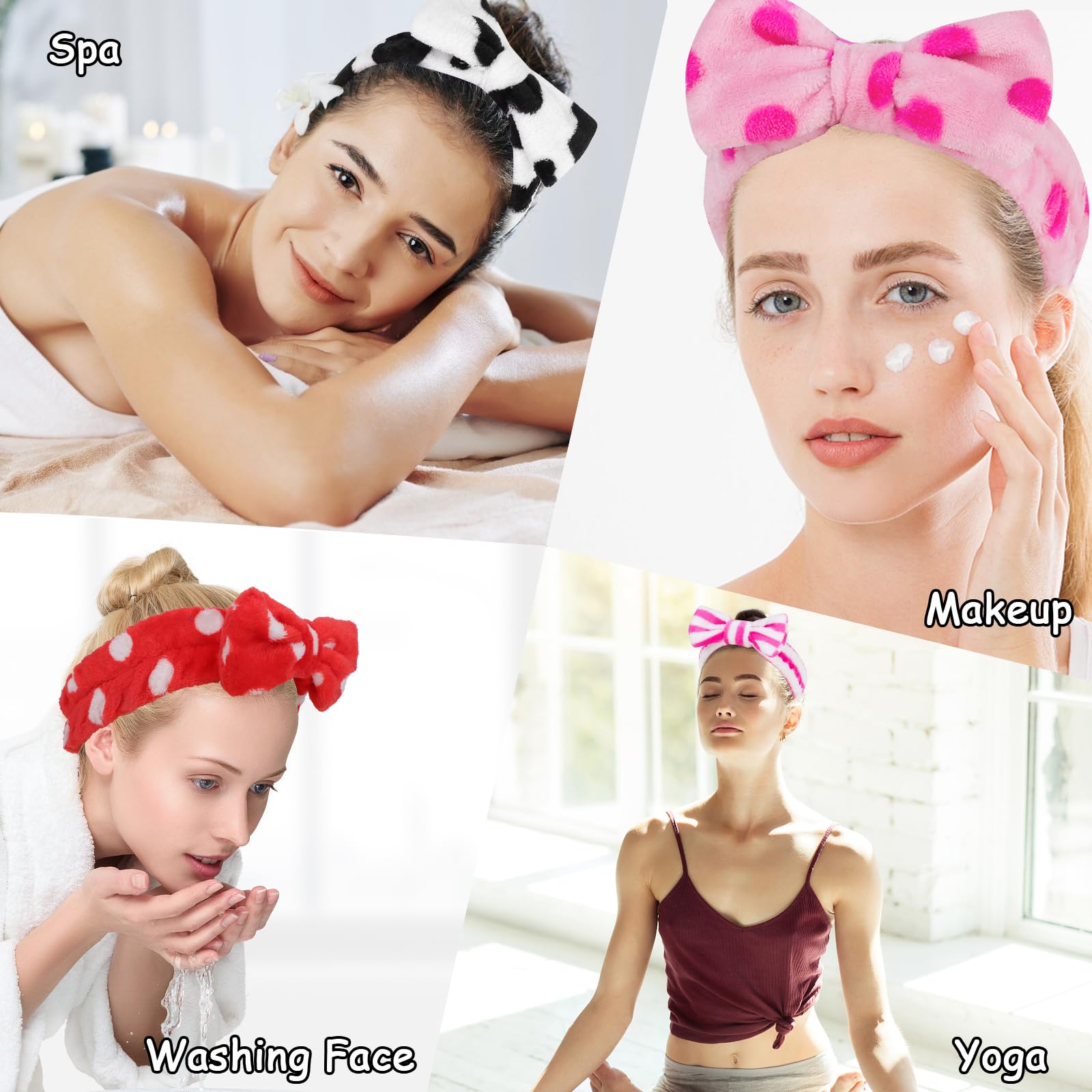 Casoty 12 Pack Spa Headband for Washing Face Shincare Headbands Face Wash Makeup Headband for Women Make up Hair Band Stocking S