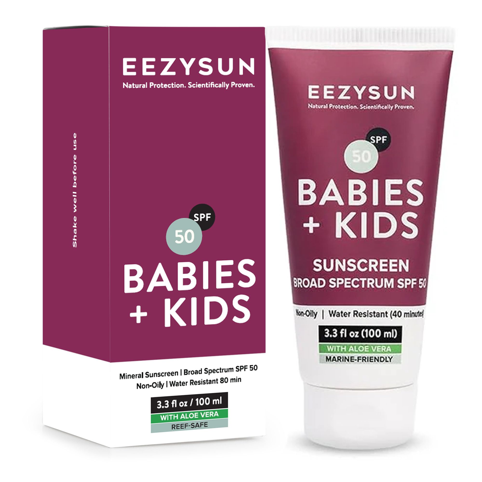 EEZYSUN SPF 50 Mineral Sunscreen for Kids & Babies  3.3oz