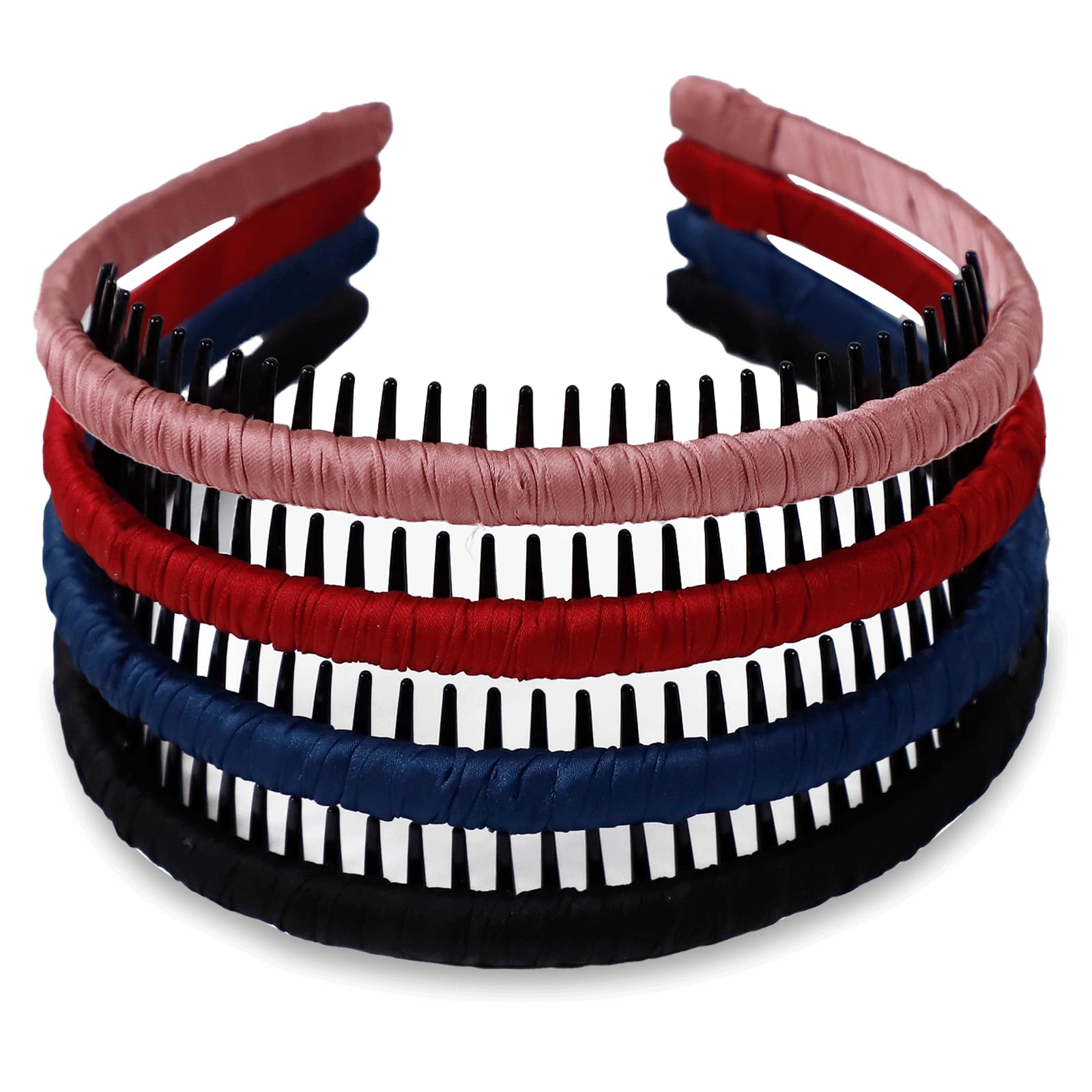 STHUAHE4PC Multicolor Protection Resin Teeth Comb Hair Hoop Hairband Headband Hair Accessories by Beauty hair (4 color)