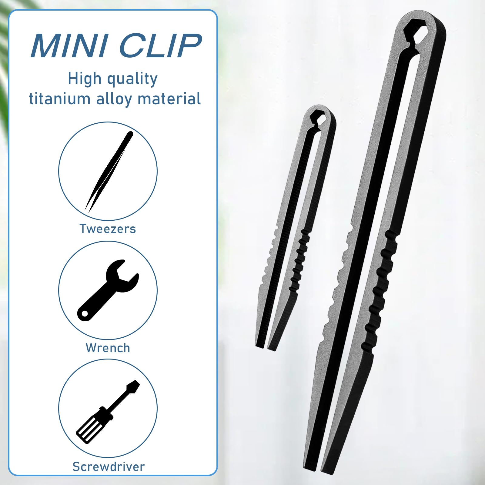 2Pcs Mini Titanium Tweezers, Portable Titanium Tweezers, Travel Edc Tweezers Alloy Tweezers Pick Up Tweezers, Portable Small Twe