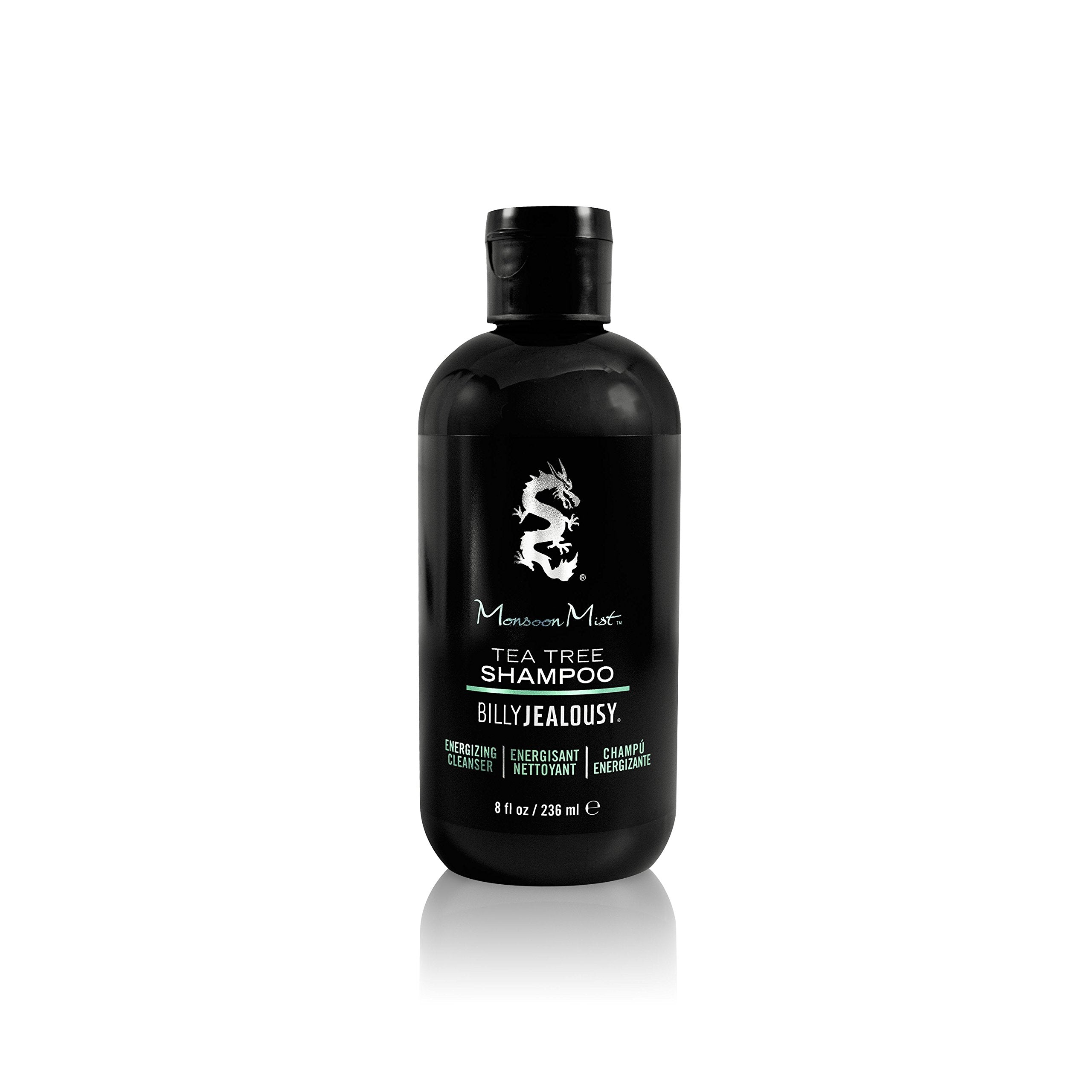 Billy Jealousy Monsoon Mist Tea Tree Energizing Men's Shampoo with Peppermint & Rosemary, Removes Oil Build-up and Soothes Scalp