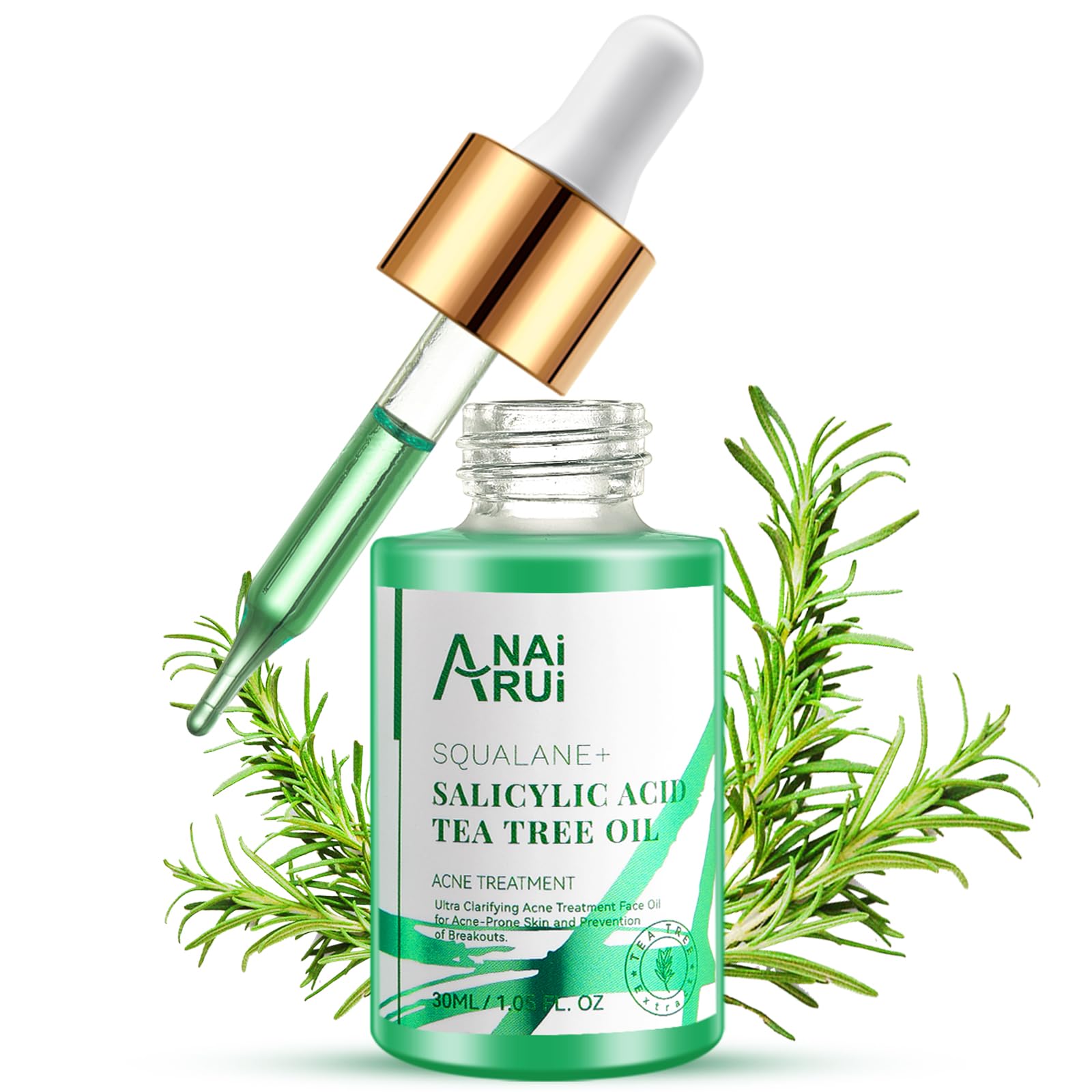 ANAI RUI Acne Face Oil,Tea Tree Oil with Salicylic Acid,Acne Prone Skin Oil,Soothe Acne,Redness Relief, Tea Tree Oil for Face,Ba