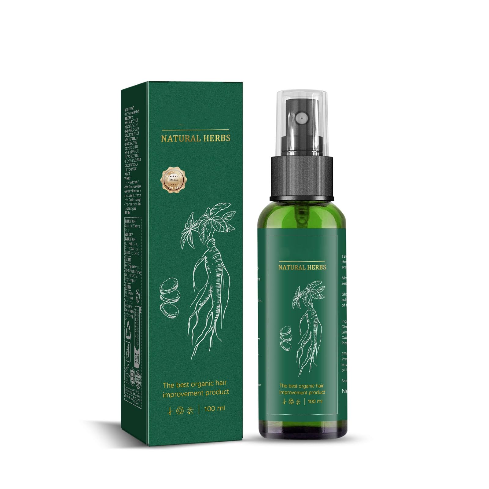 Ginseng Hair Tonic Spray, Nourishing LeaveIn Hair & Scalp Treatment, Lightweight Daily Care, 100ml