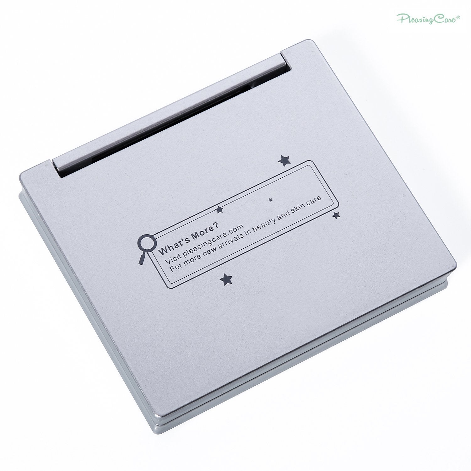 Makeup Mirror With Facial Oil Blotting Paper Sheets - Green Tea 100 Counts, Silver Compact Folding Cosmetic Travel Mirror