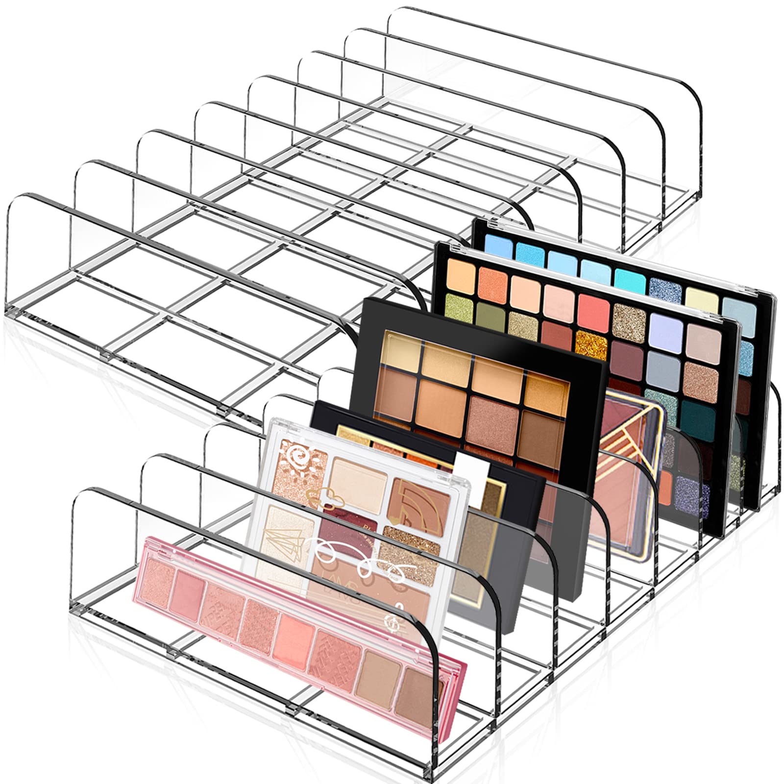 Anyumocz 2 Pack Eyeshadow Palette Makeup Organizer,Eyeshadow Storage Holder,Acrylic Cosmetic Organizer For Vanities,Bathroom Cou