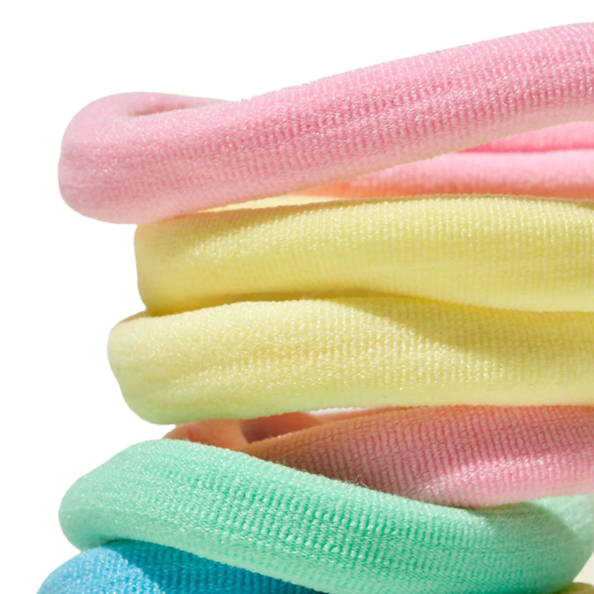 Mane Rainbow Fabric Hair Ties & Case - Exta-Wide Elastic Hair Bands - Suitable for All Textures Including Fine, Medium or Thick