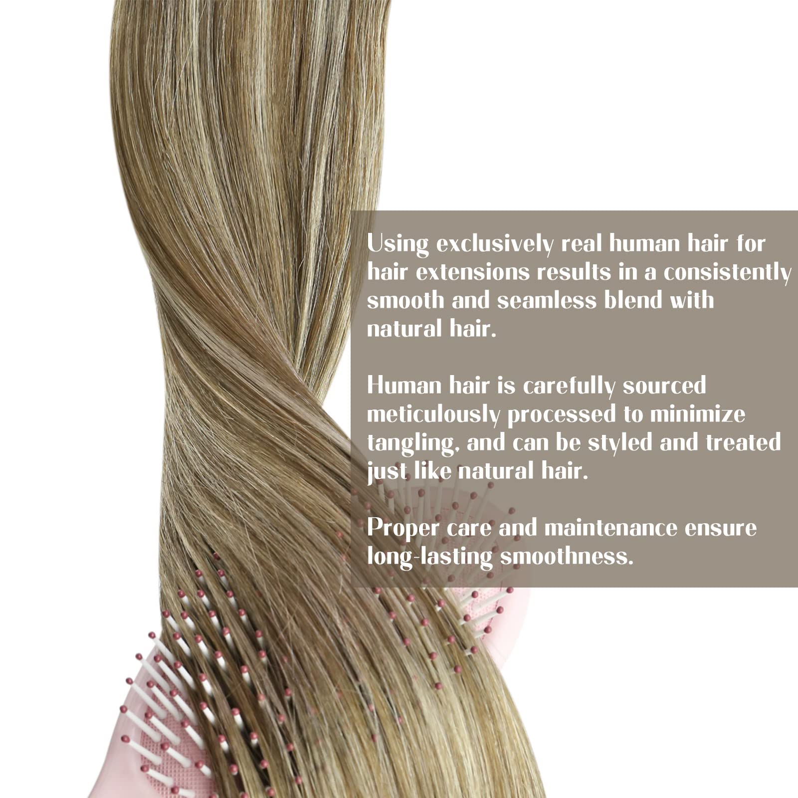Sunny 24Inch Weft Hair Extensions Human Hair Highlights Hair Extensions Sew In Real Human Hair Brown Blonde Sew In Weft Hair Ext