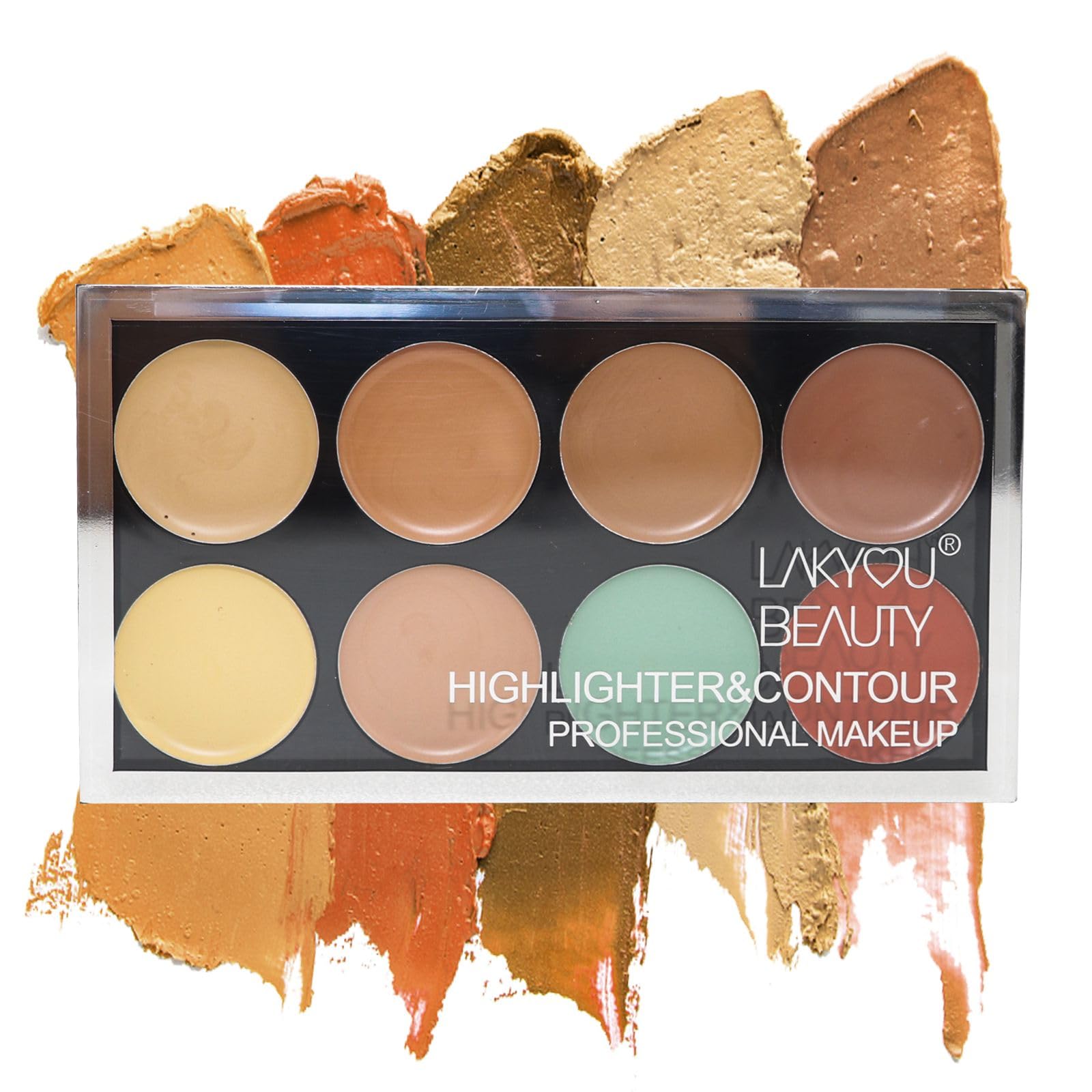 Lakyou Beauty Professional Concealer Palette | Color Corrector & Contour | Blendable Makeup For All Skin Types | (02)