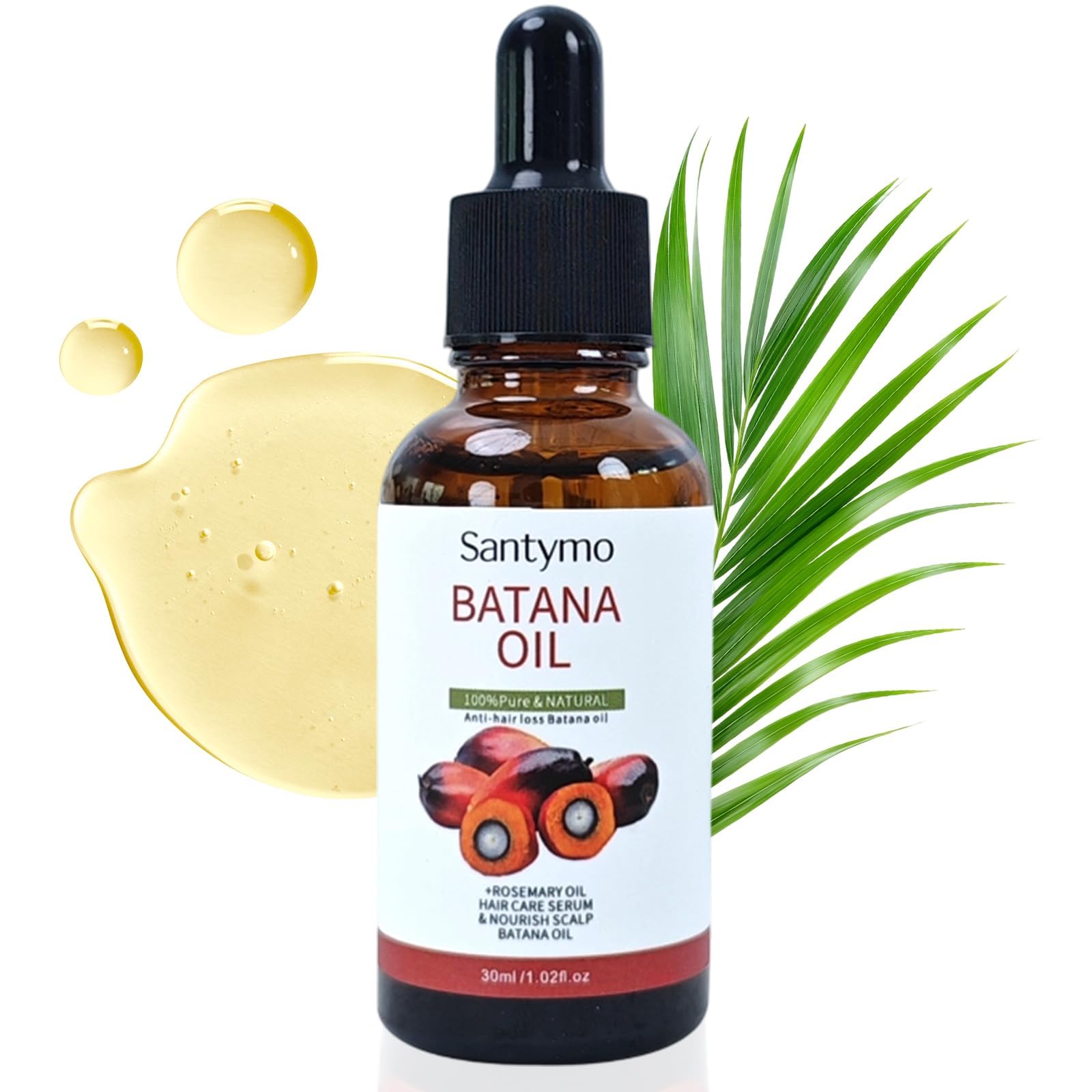 Batana Oil for Hair Growth 100% Raw Organic Batana Hair Mask from Honduras, Wild Growth, Scalp Promotes Thickness, Prevents Loss