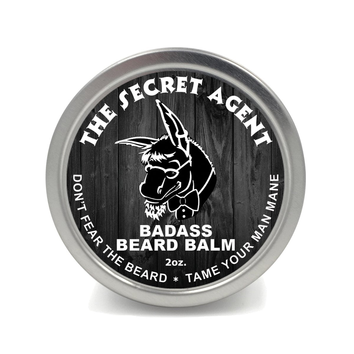 Badass Beard Care Beard Balm - Secret Agent Scent, 2 Oz - All Natural Ingredients, Keeps Beard And Mustache Full, Soft And Healt
