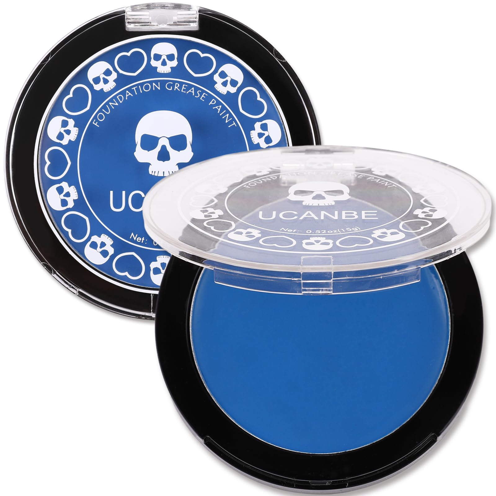 UCANBE Blue Face Body Paint Makeup Foundation, Professional Non-Toxic Greasepaint Palette for Kids & Adults Party, Cream Facepai