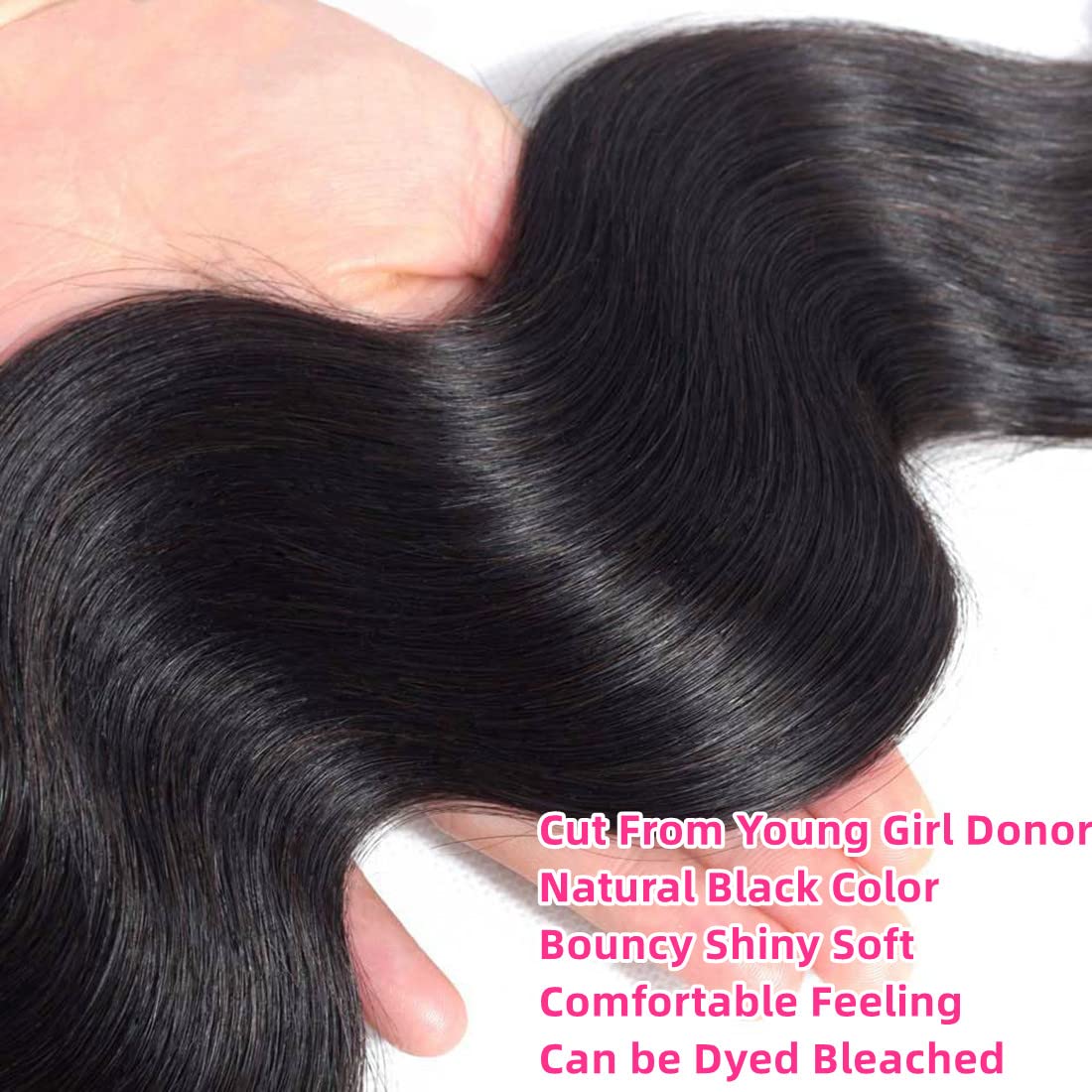 Body Wave Bundles Human Hair 100% Unprocessed Brazilian Virgin Human Hair 4 Bundles(14 16 18 20 Inch) Body Wave Human Hair Bundl