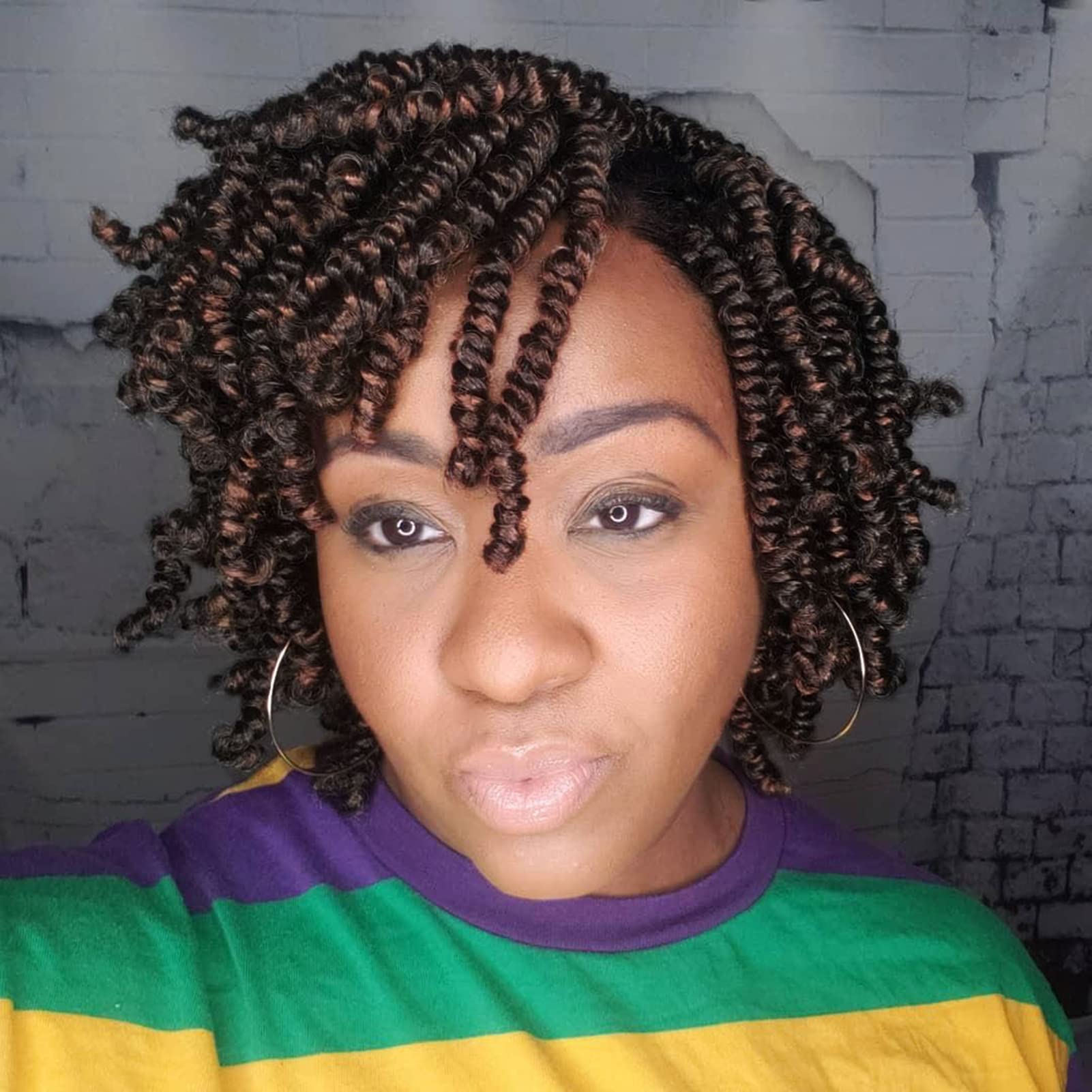 Dorsanee Short Bob Spring Twist Crochet Hair 6 Inch 6 Packs Pre-twisted Cute Spring Twists Curly Crochet Braids Pre Looped Mini 