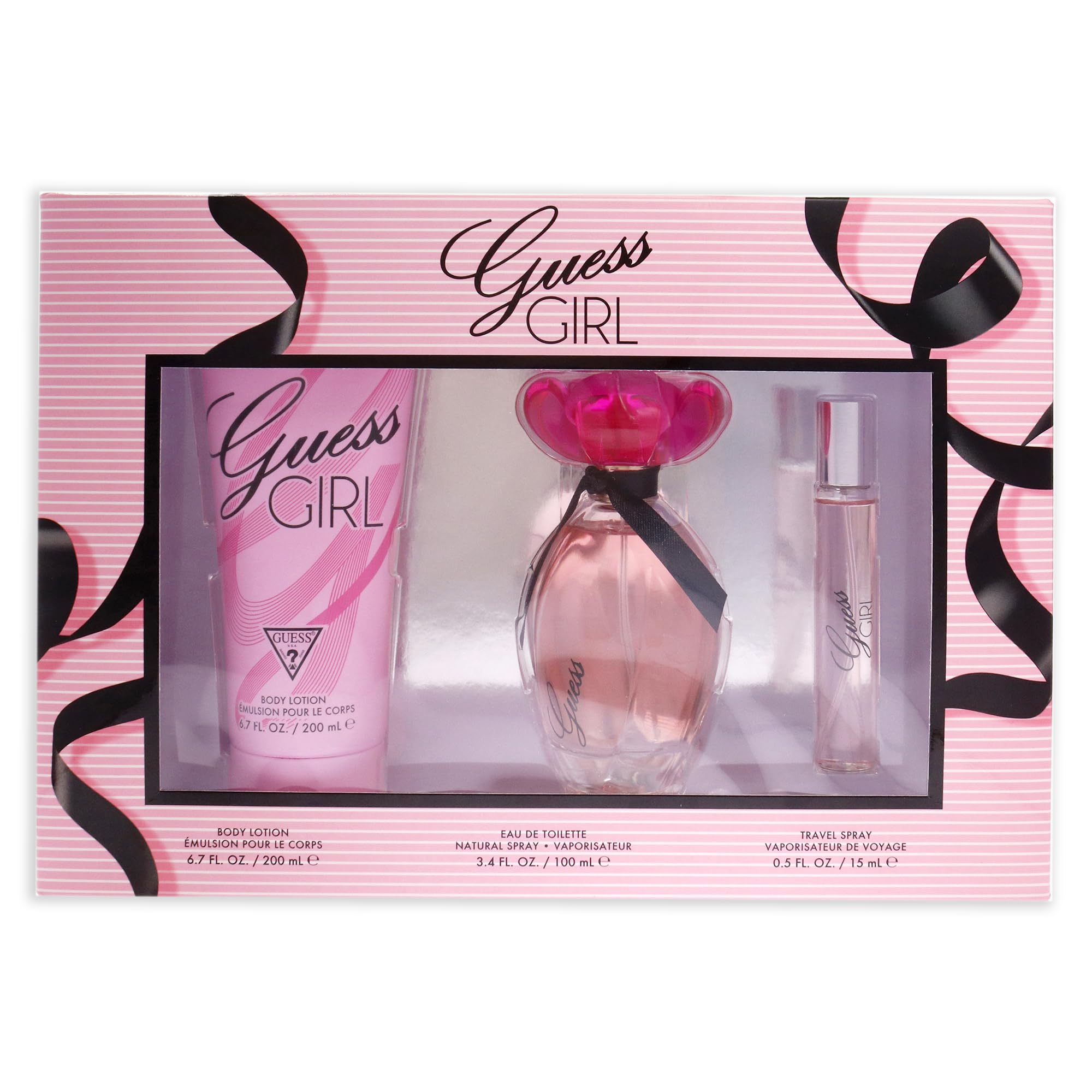 Guess Girl for Women - 3 Pc Gift Set 3.4oz EDT Spray, 0.5oz EDT Spray, 6.7oz Body Lotion