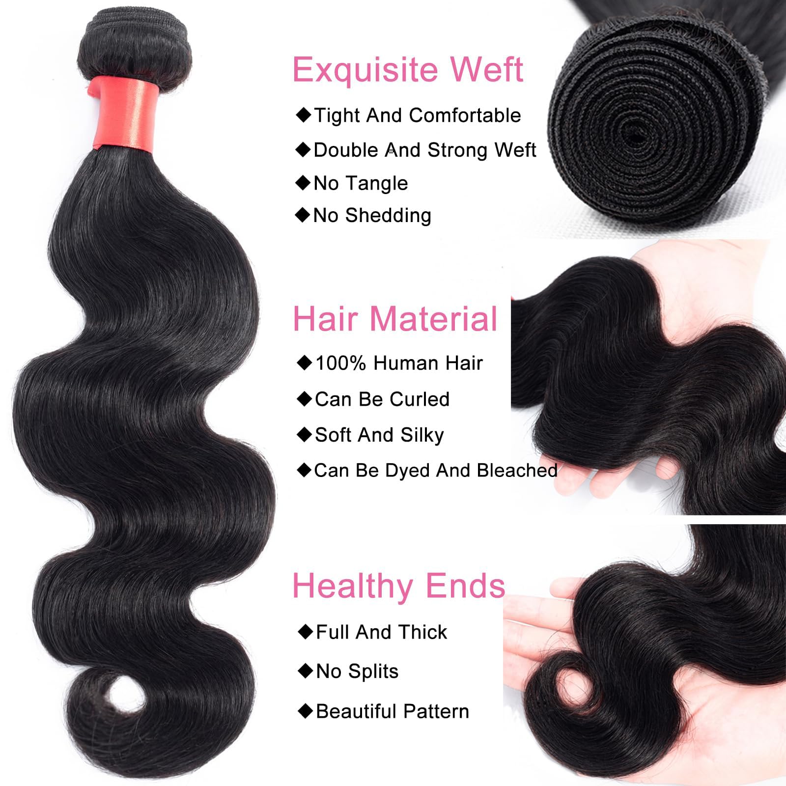 Douyin Brazilian Body Wave 3 Bundles Human Hair 18 20 22 Inch 12A 100% Unprocessed Virgin Human Hair Weave Bundles Deals Natural