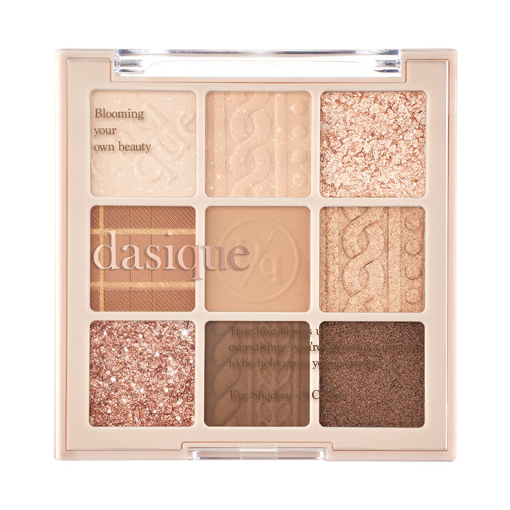 dasique Shadow Palette #15 Beige Knit l Vegan, Cruelty-Free l 9 Blendable Shades in Smooth Matte and Shimmer Finishes with Gorge