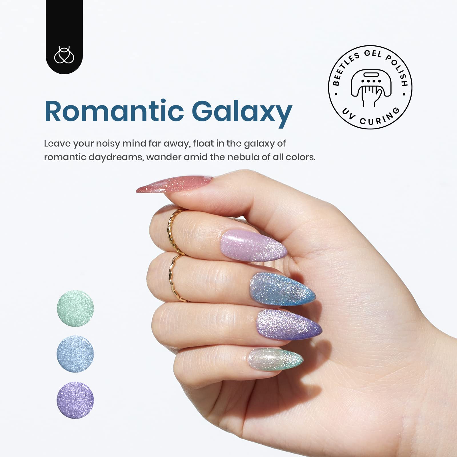 Beetles 6 Colors Holographic Glitter Cat Eye Spring Gel Nail Polish Kit With Magnet Romantic Galaxy Series Soak Off Uv Led Gel N