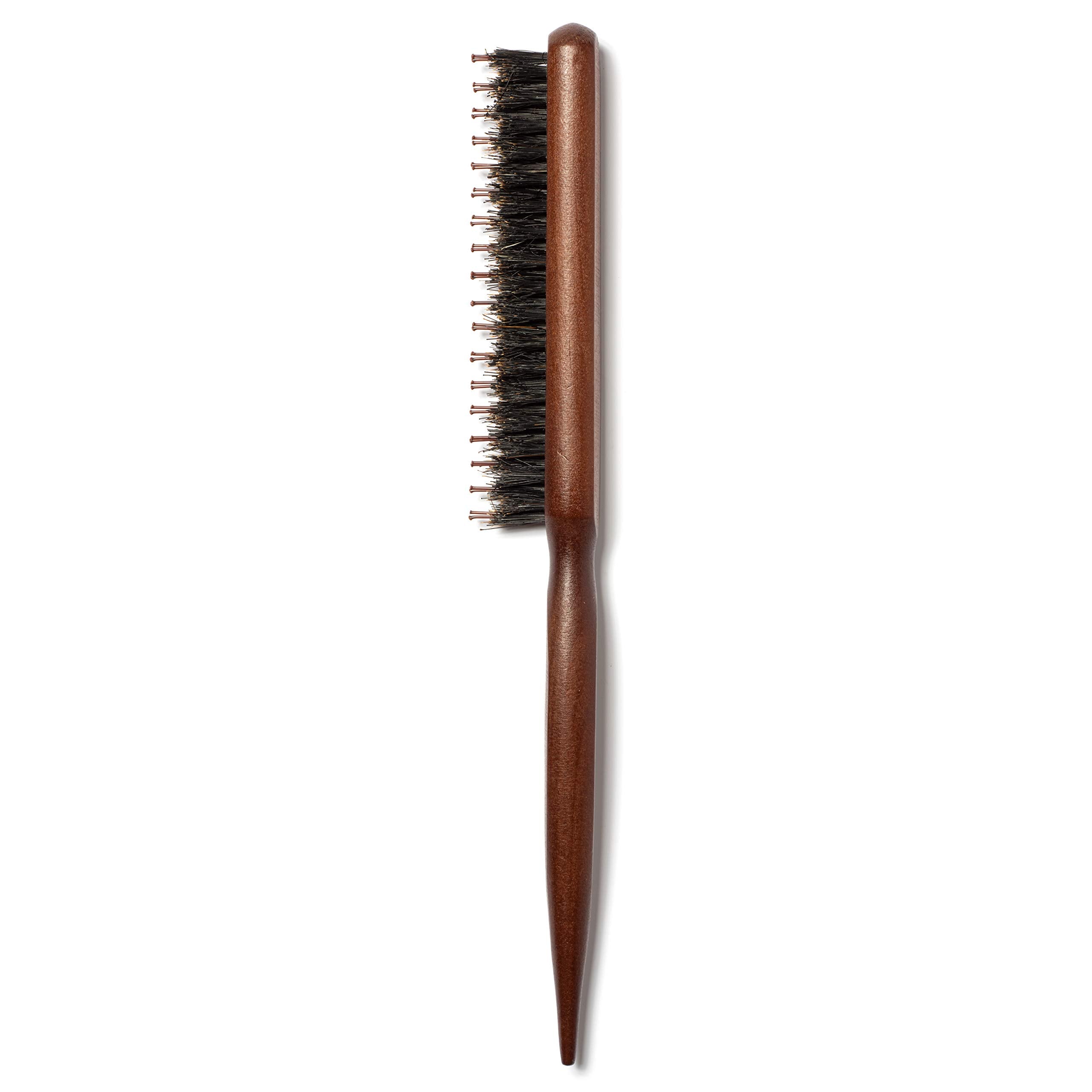 Grannaturals Boar & Nylon Bristle Teasing Brush -Teasing Comb With Rat Tail Pick For Hair Sectioning For Edge Control, Backcombi