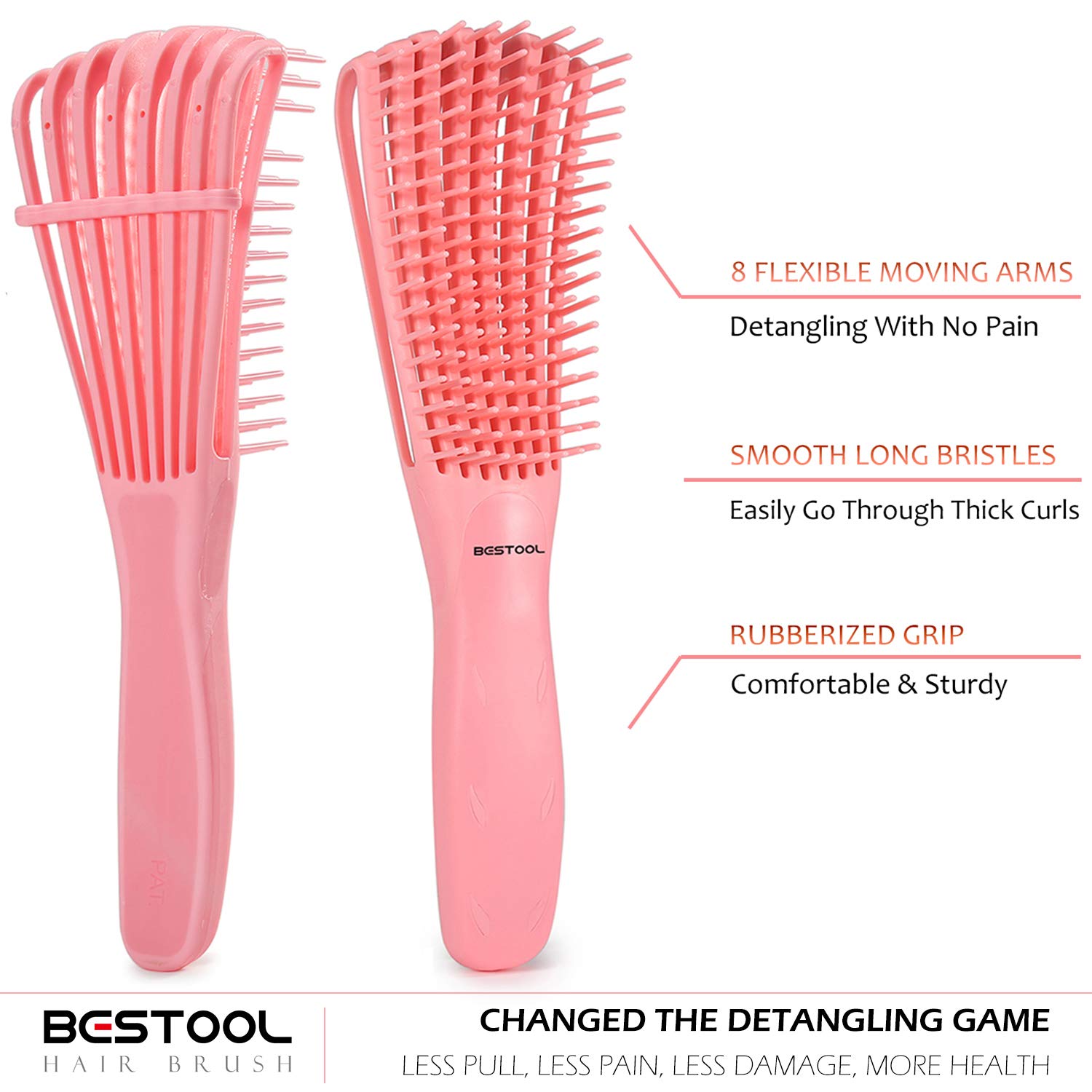 BESTOOL Hair Brush, Detangling Brush for Natural Black Hair, Detangling Brush for Curly Hair Afro 3/4abc, Ideal for Wet or Dry H