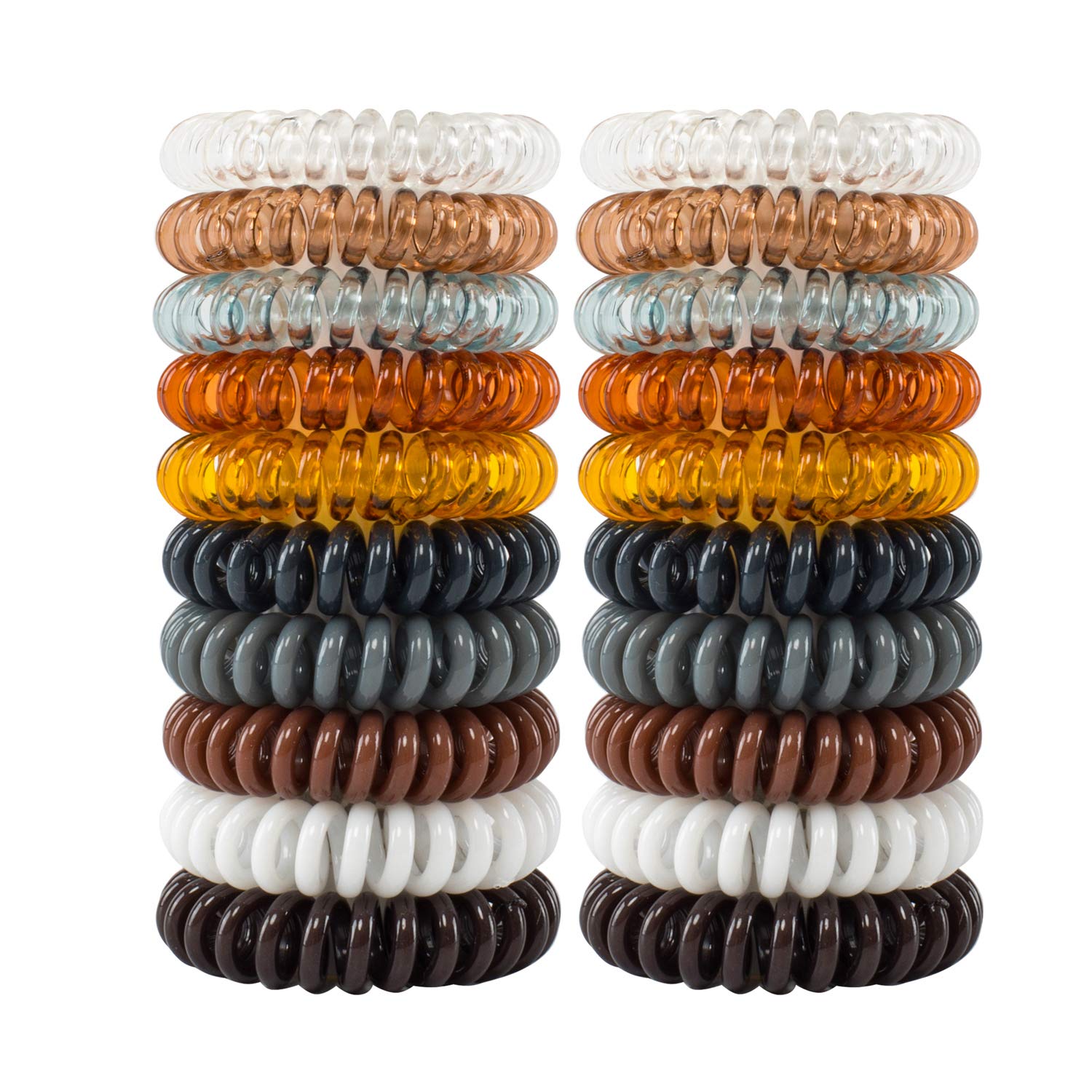 79Style 50Pcs Spiral Hair Ties Coil Hair Ties Bulk Hair Coils Ponytail Holder Neutral No Crease Traceless Coil Hair Scrunchies P