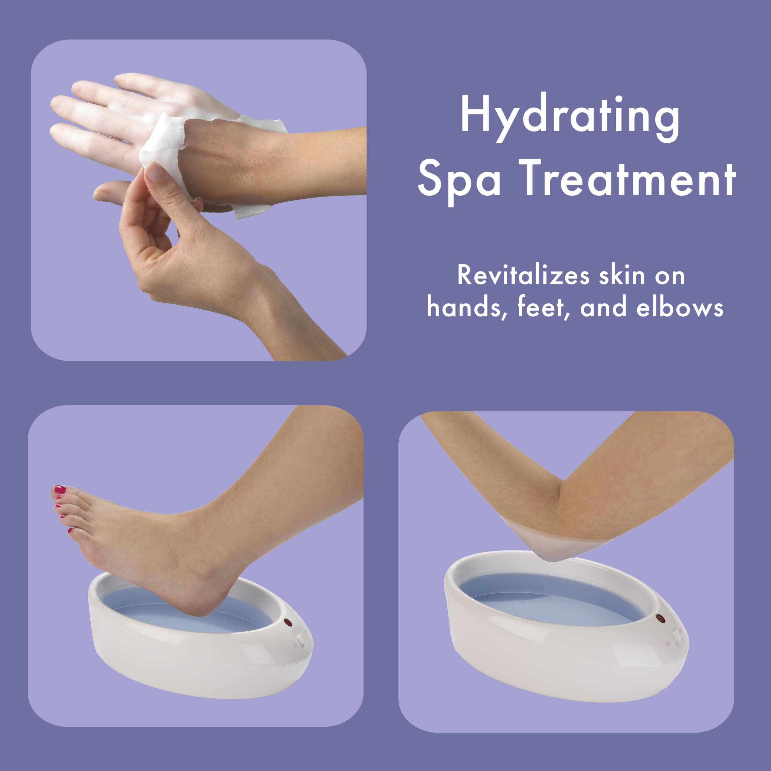 True Glow By Conair Paraffin Bath For Hands And Feet - Moisturizing Treatment With 1Lb. Wax - Purple