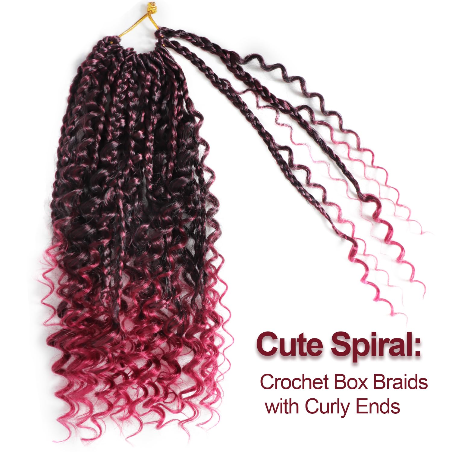 Violet 12 Inch Goddess Crochet Box Braids Hair 7 Packs Boho Box Braids Crochet Hair With Curly Ends Prelooped Crochet Hair For B