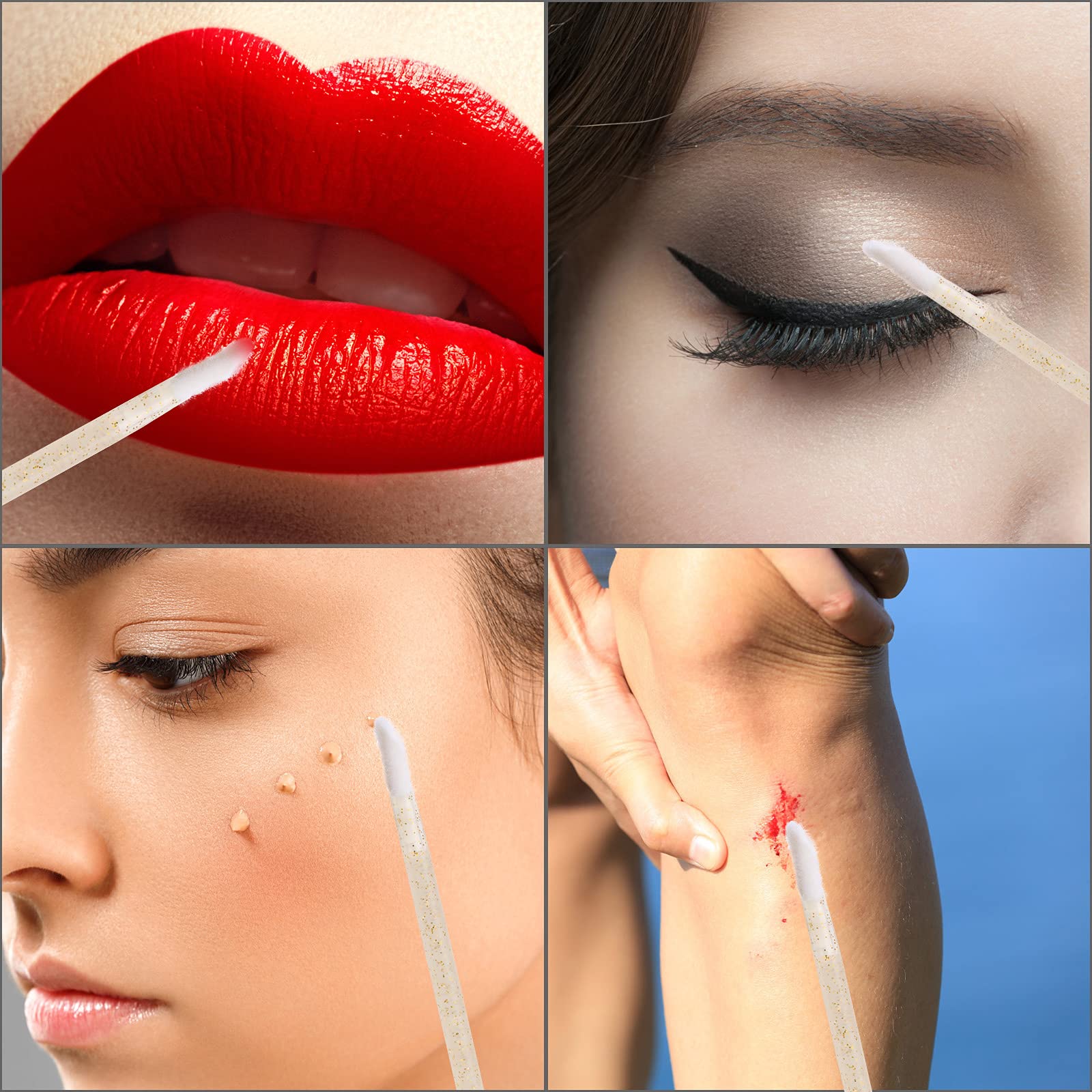 300Pcs/Set Lip Applicators Disposable Lip Brush, Black Lipstick Lip Gloss Wands - Makeup Beauty Tool Kits